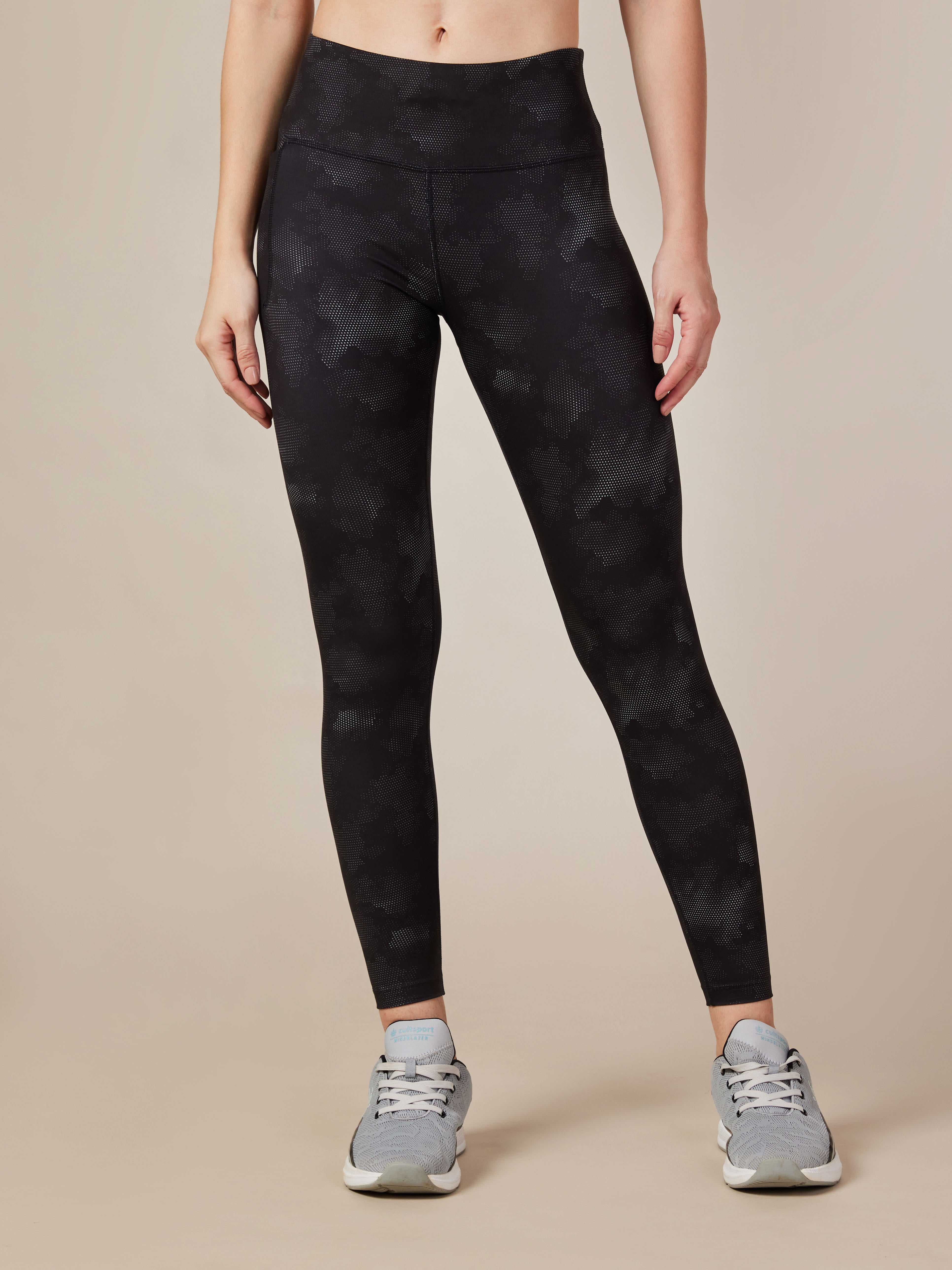 Black Printed Performance Tights