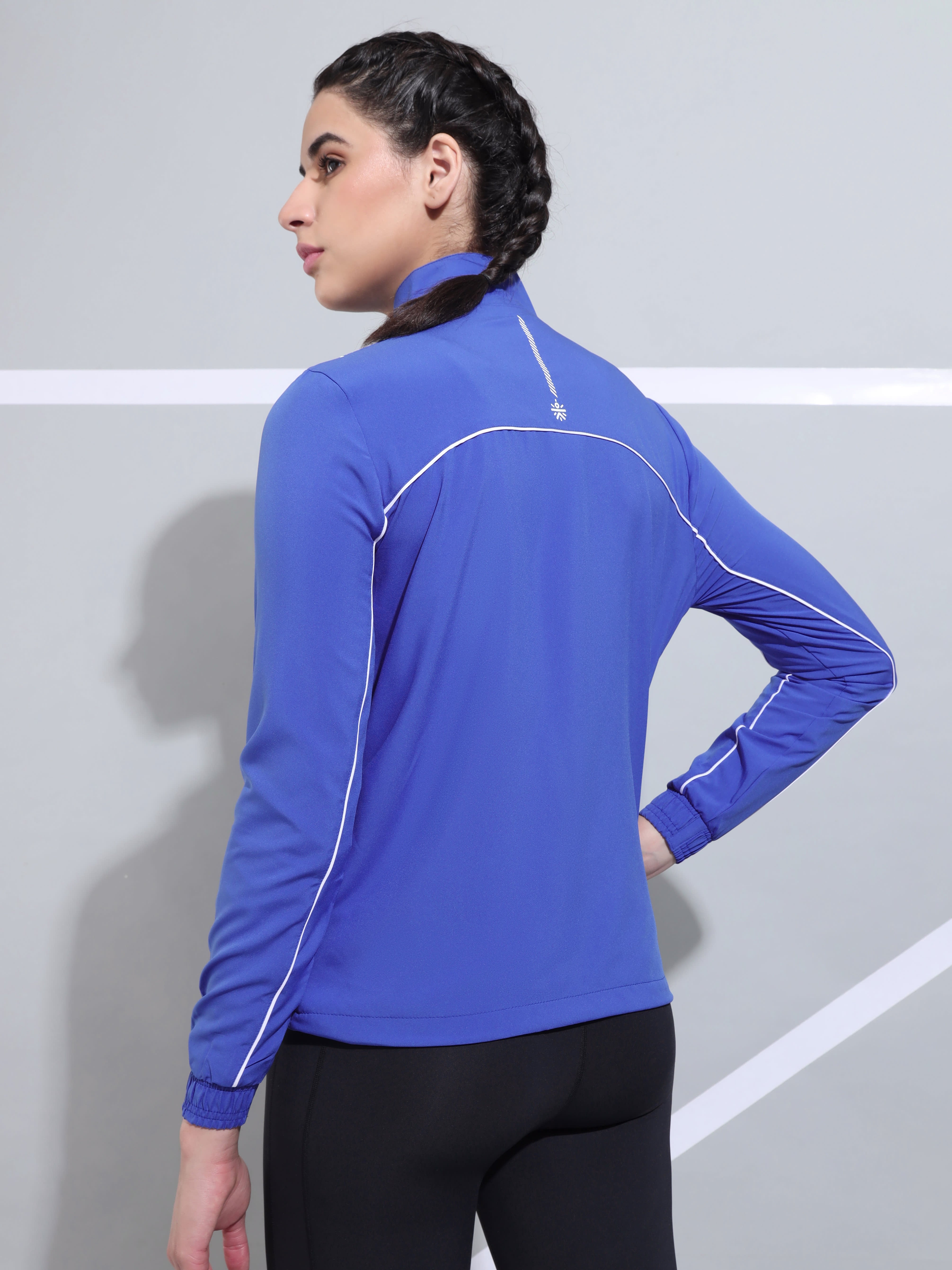 Active Zip Through Jacket with Contrast Piping