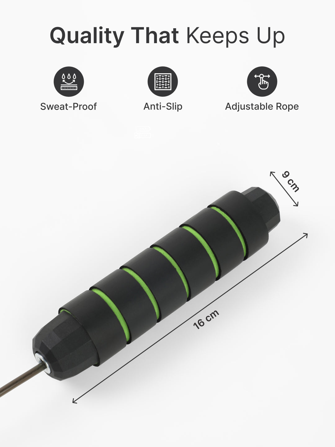 cult Adjustable Skipping Rope with weights Unisex Green