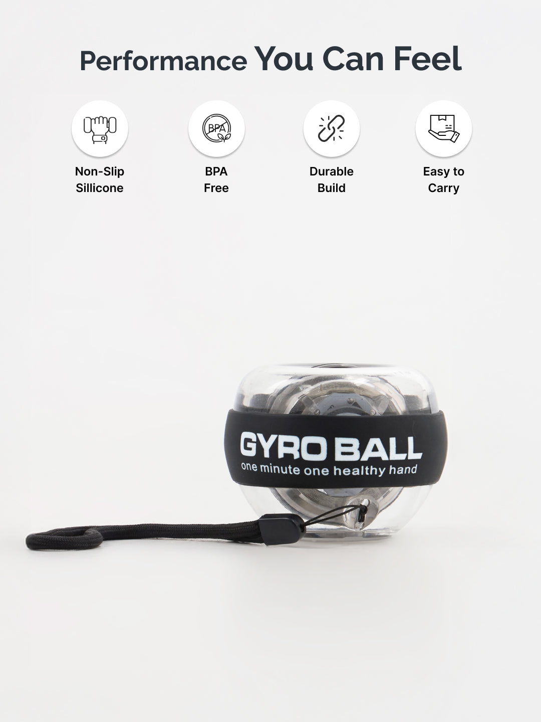 cult Gyro Ball Wrist & Forearm Strengthener Variable Resistance Grip Trainer (Up to 60 kg) with Carry Case