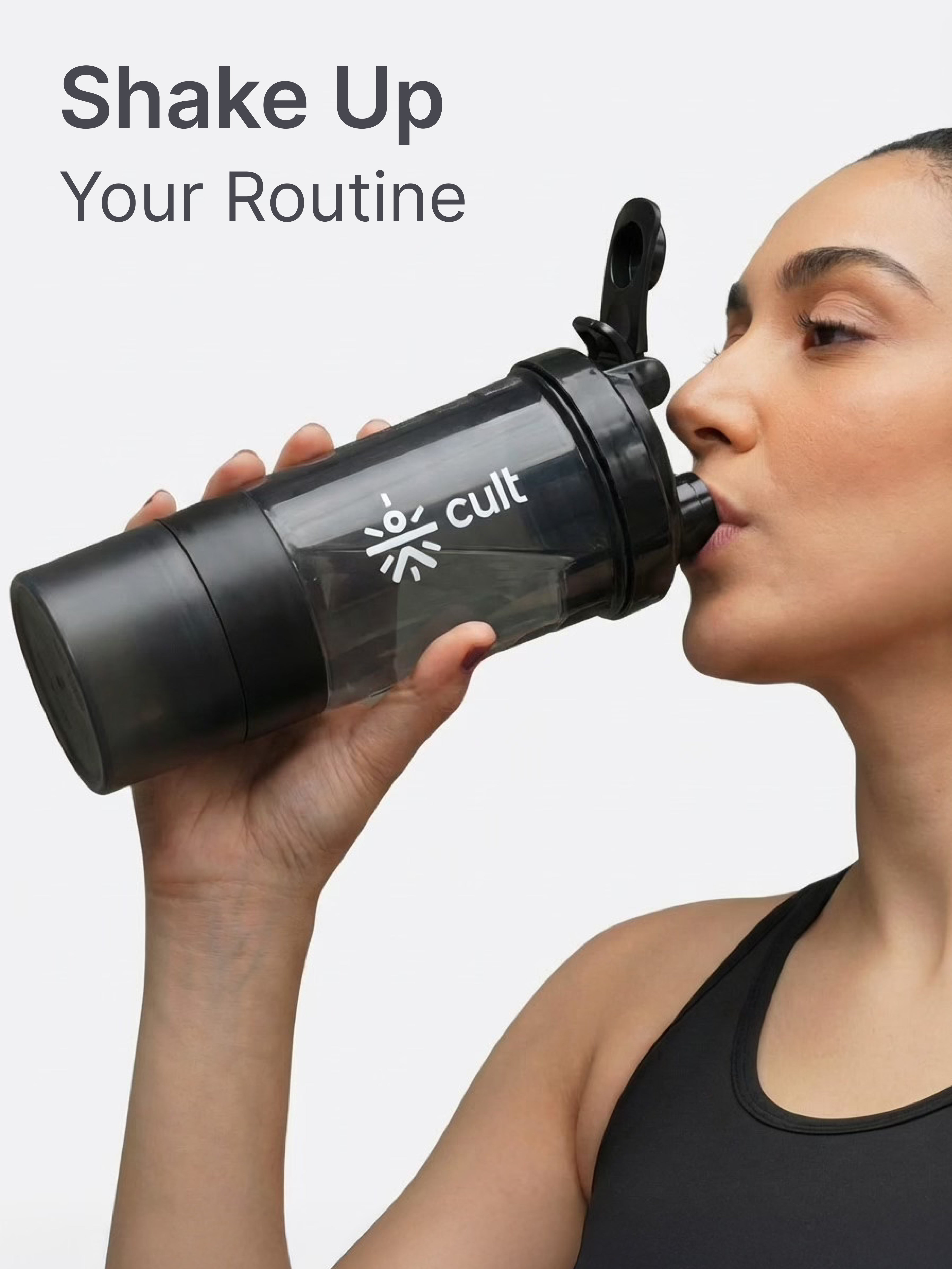 Cult Gym Bag 12L Red with Black Shaker Bottle 550ml Black