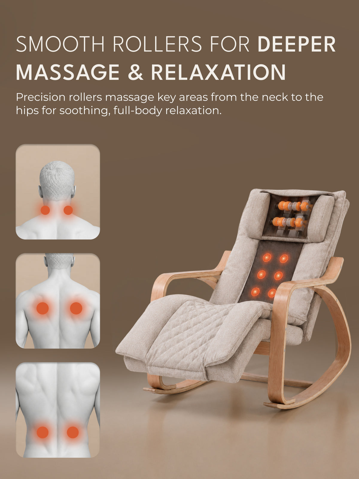 Cult Rocking Recliner Massage Chair | 2-in-1 Massage & Rocking Chair | S-Track Full Body Massage | 135° Recline | 5-Level Adjustable Leg Rest | Waist Heating | Remote Control | Vibration Massage