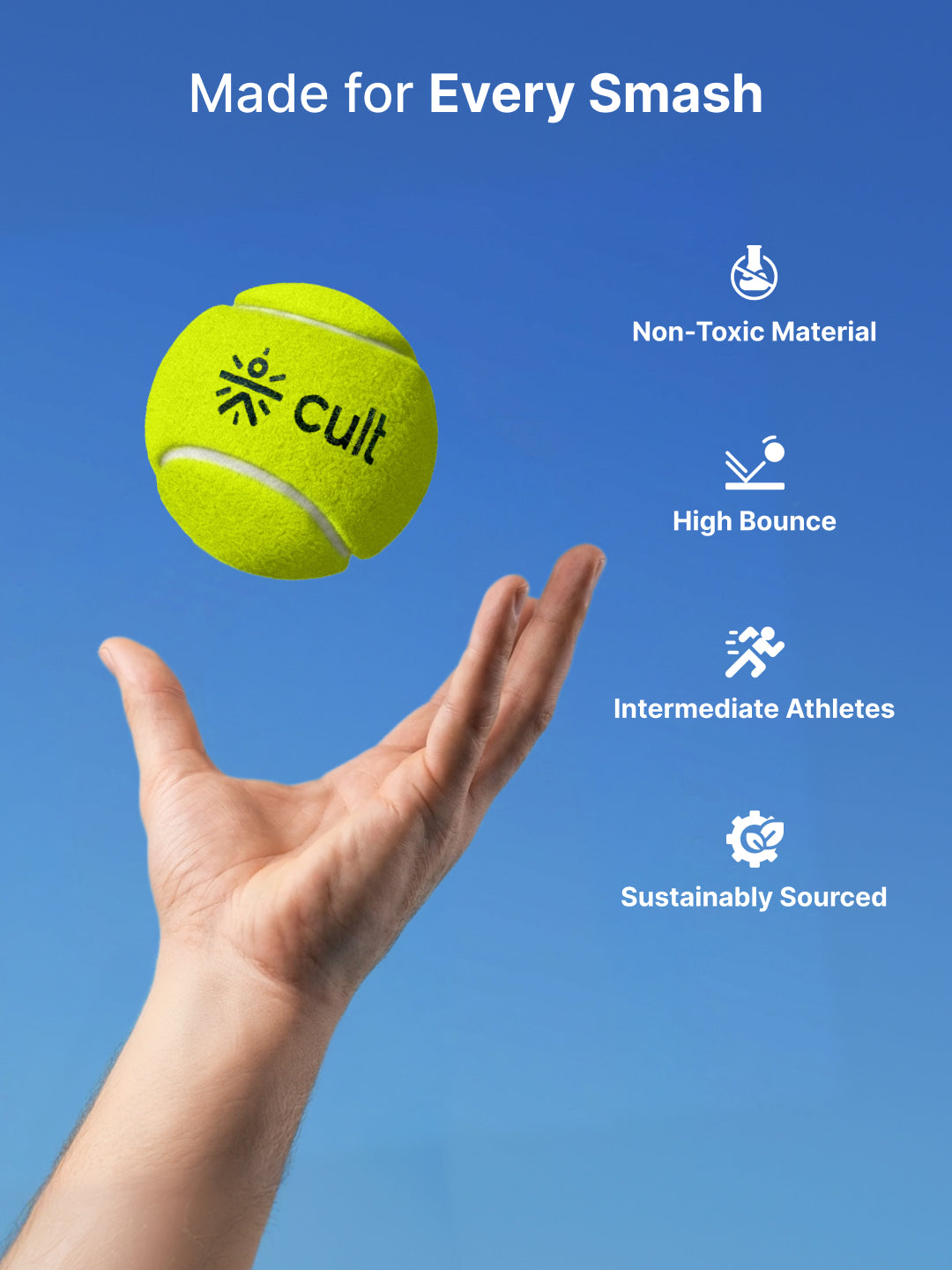cult Tennis Ball Pack of 6 Green