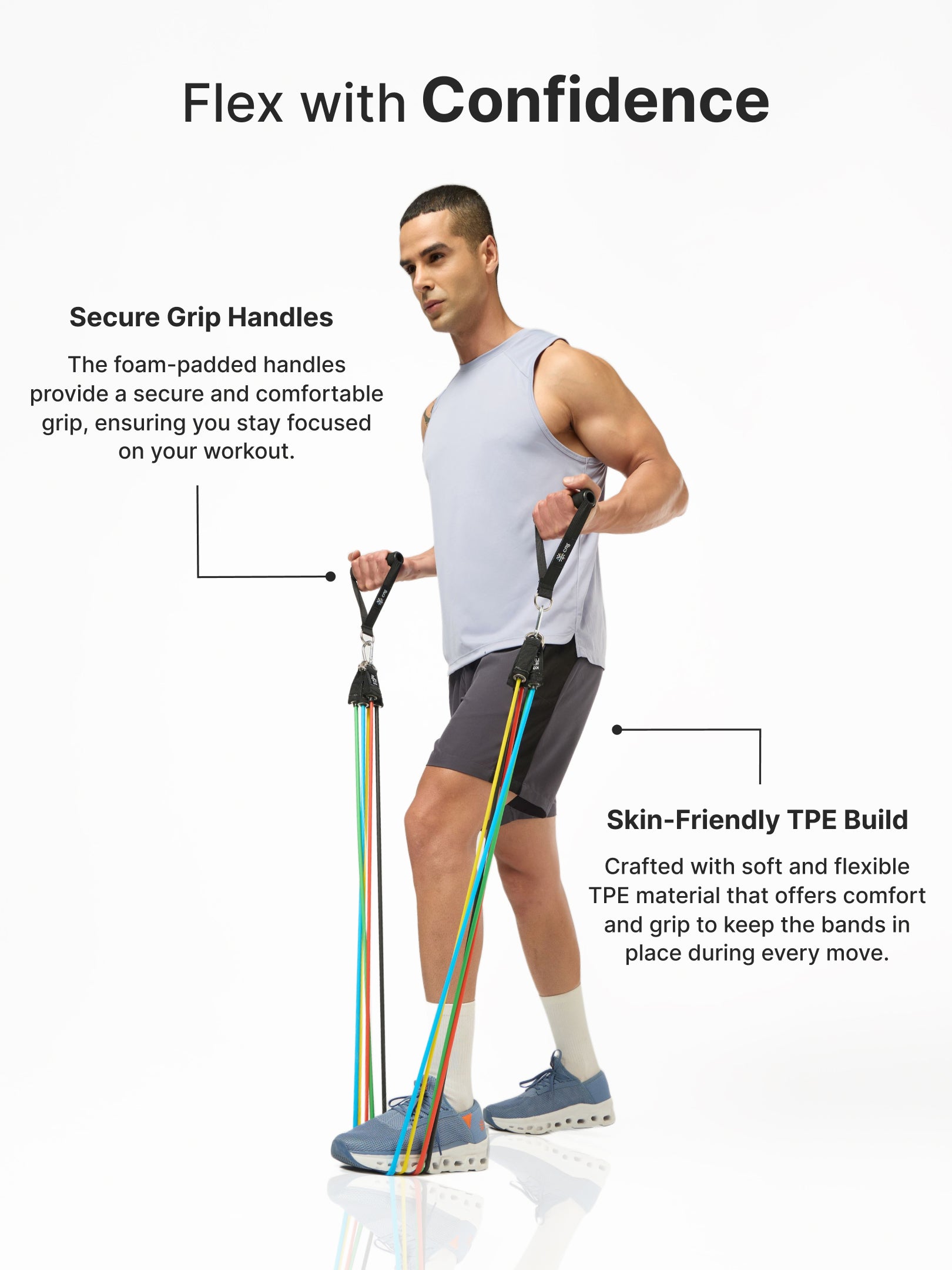 Cult Resistance Band Set of 11 with Handles, Portable Toning Tubes with Door Anchor & Foam Handles Resistance Tube Kit with Bag and Ankle Straps Included