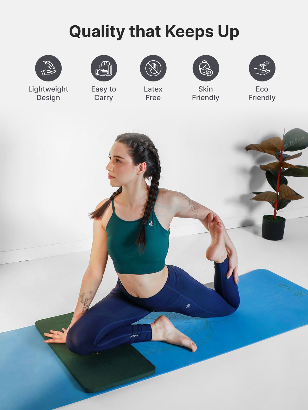 Pack of 2 EVA Yoga Knee Pads 20mm Green– Non-Toxic, Anti-Skid & Durable