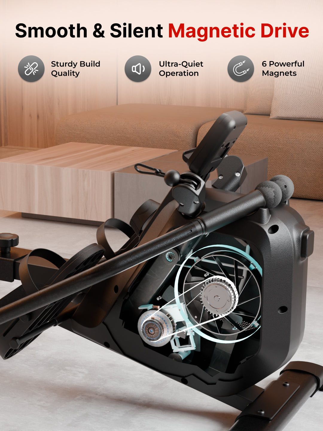 Cult SmartRowDualGlide Full-Motion Magnetic Rower | 120Kg Max Weight | Quiet Home Use Rowing Machine (with 6 months extended warranty)