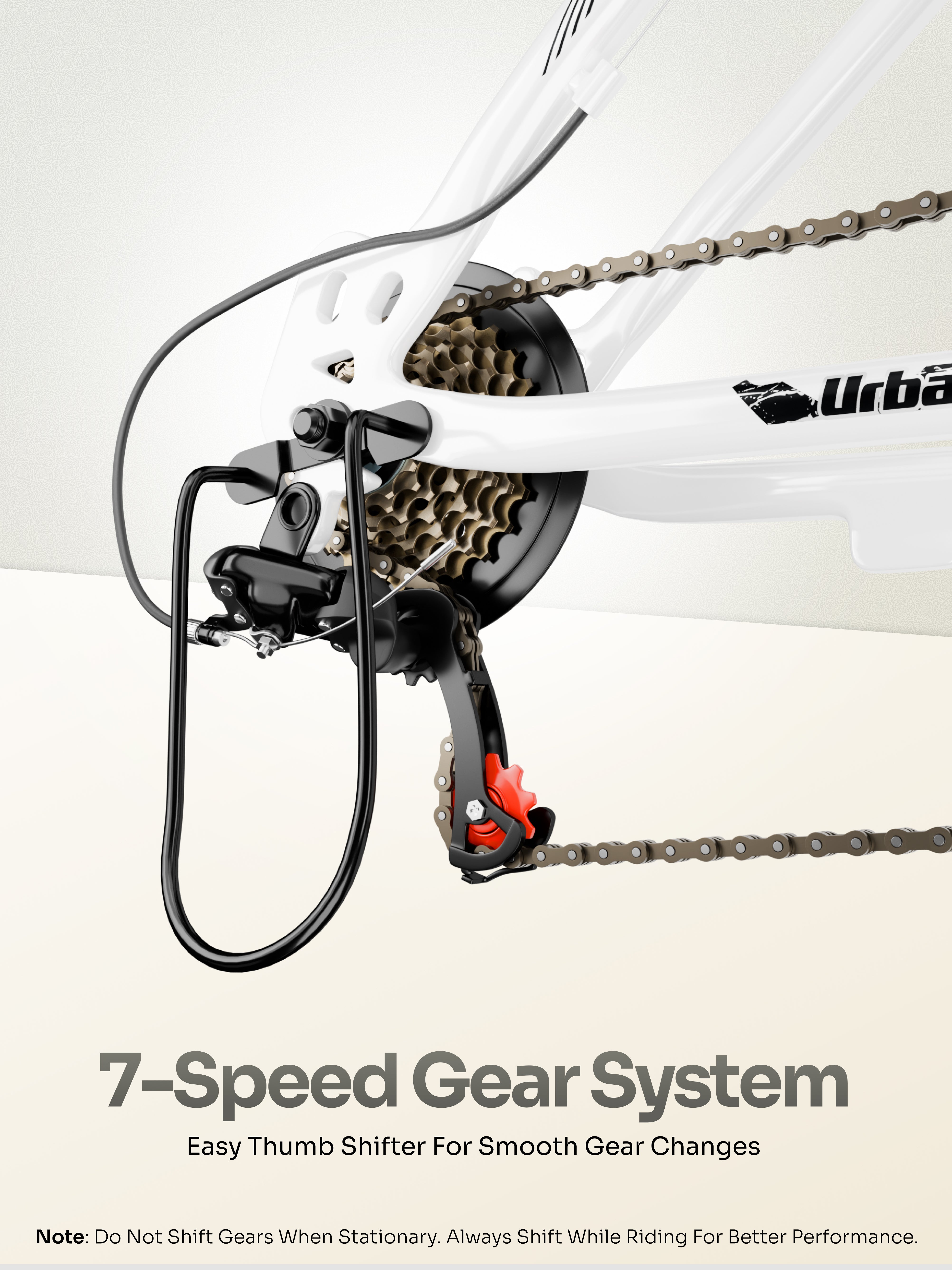 Galaxy Max Mountain Bike Steel 7 Speed Cycle 27.5 inch Tyre, White With Front Suspension, Single Wall Rim and Dual Disc Brakes Ideal For 5.2 ft to 6 ft