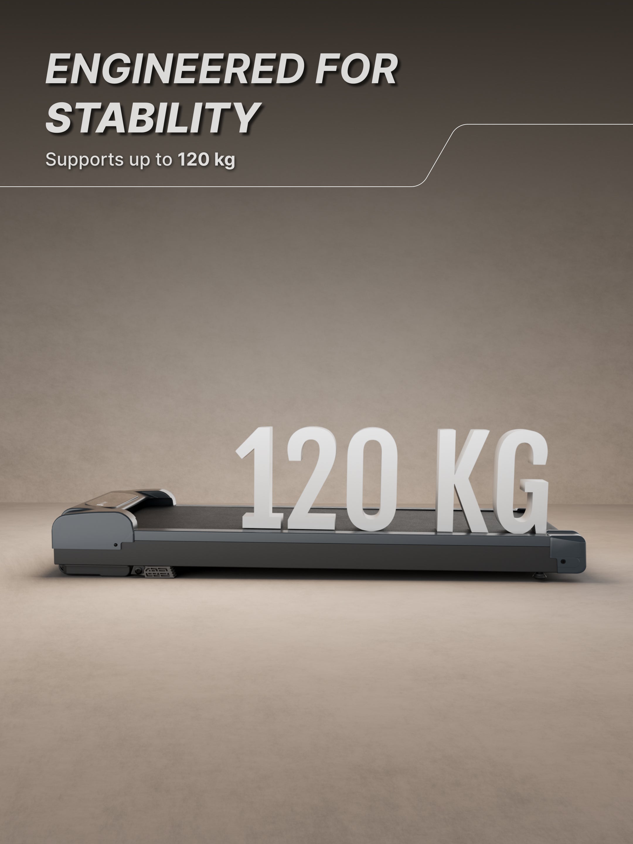 Fitkit by Cult Walking Pad Neo Grey (BLDC 3.5HP Peak Power) Compact & Foldable Under Desk BLDC Motor Treadmill | Max Weight: 120kg | Home use with Remote Control