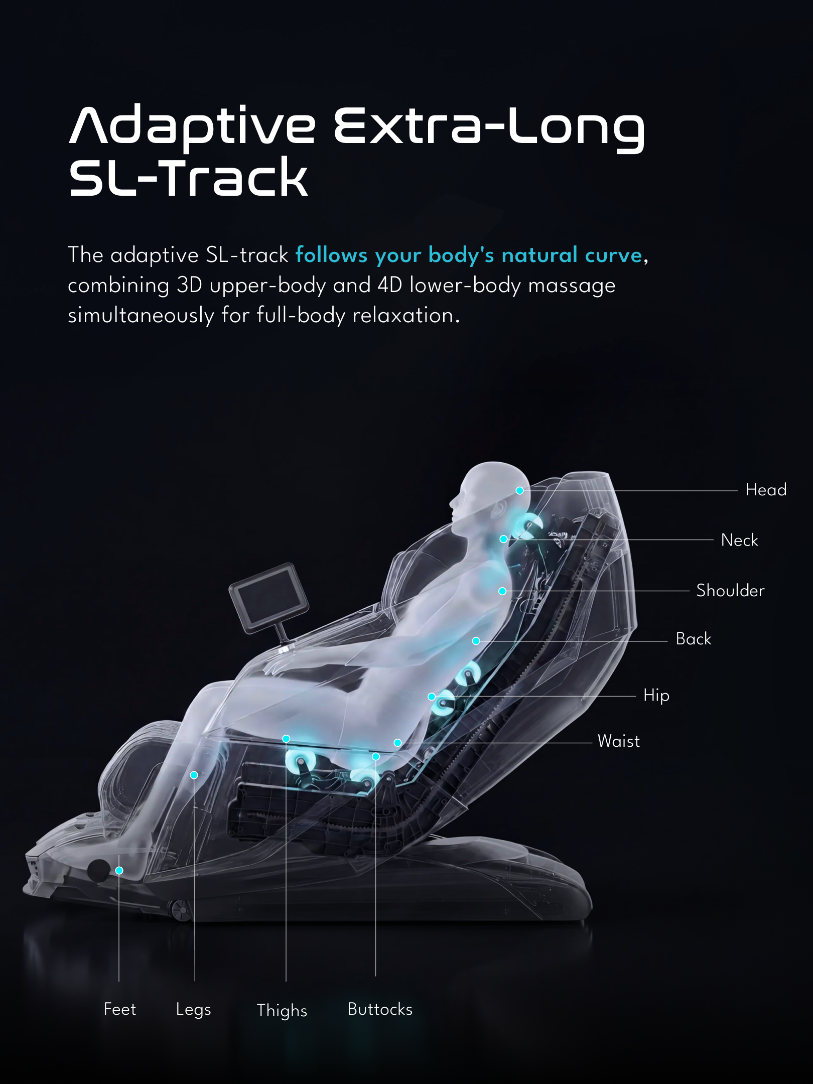 Cult Tranquil Massage Chair | Adaptive AI Body Detection | Zero Gravity Recline & Thai Stretch | Movable Armrest with Rovo Walking Technology | HD Touch Display | 3D + 4D Full Body Massage Chair