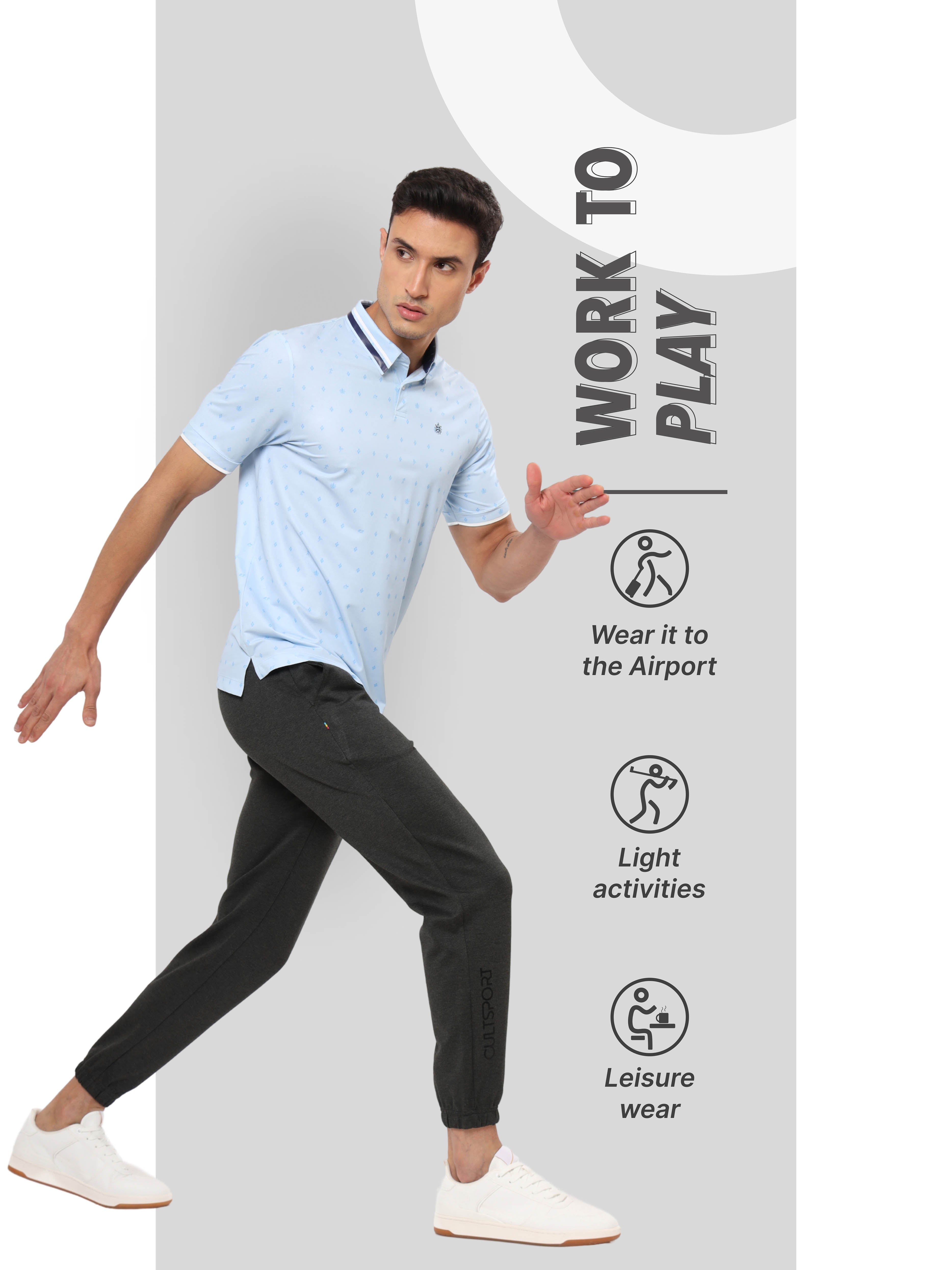 Graphic Print Work to Play Comfort Joggers