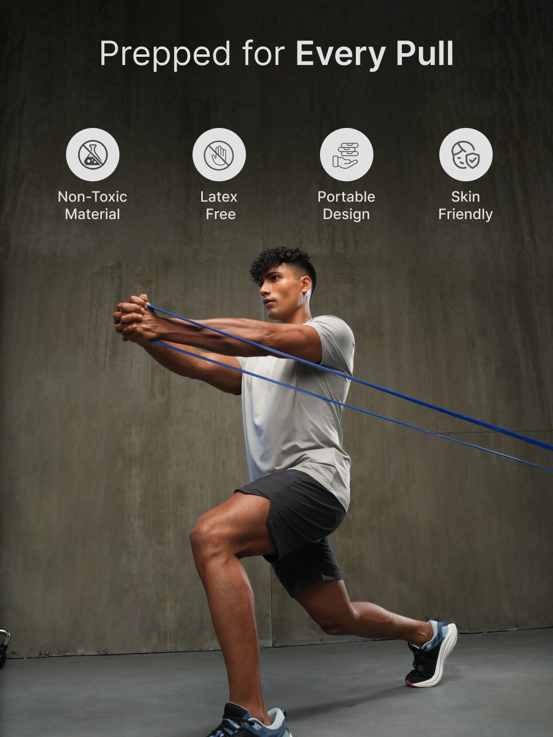 cult Resistance Band for Stretching, Pull Ups, Home Exercise and Gym Workout Stretch for Men & Women Blue (18-40 kgs Resistance)