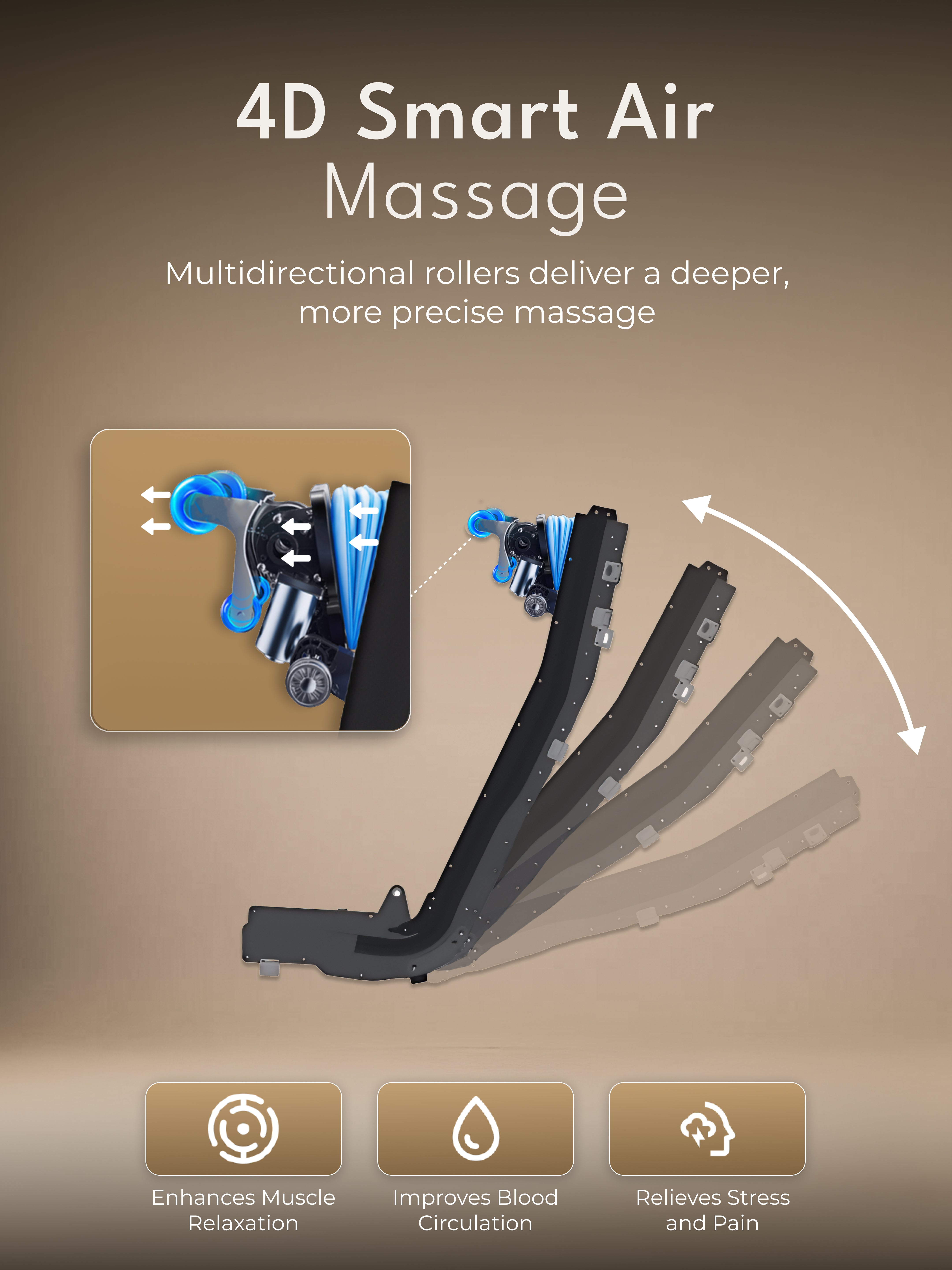 CULT Riviera Advanced 4D Massage Chair with Rovo Walking Technology | Extended SL Track | Zero Gravity | 23 Auto Modes | 6 Massage Techniques | Back & Leg Heating