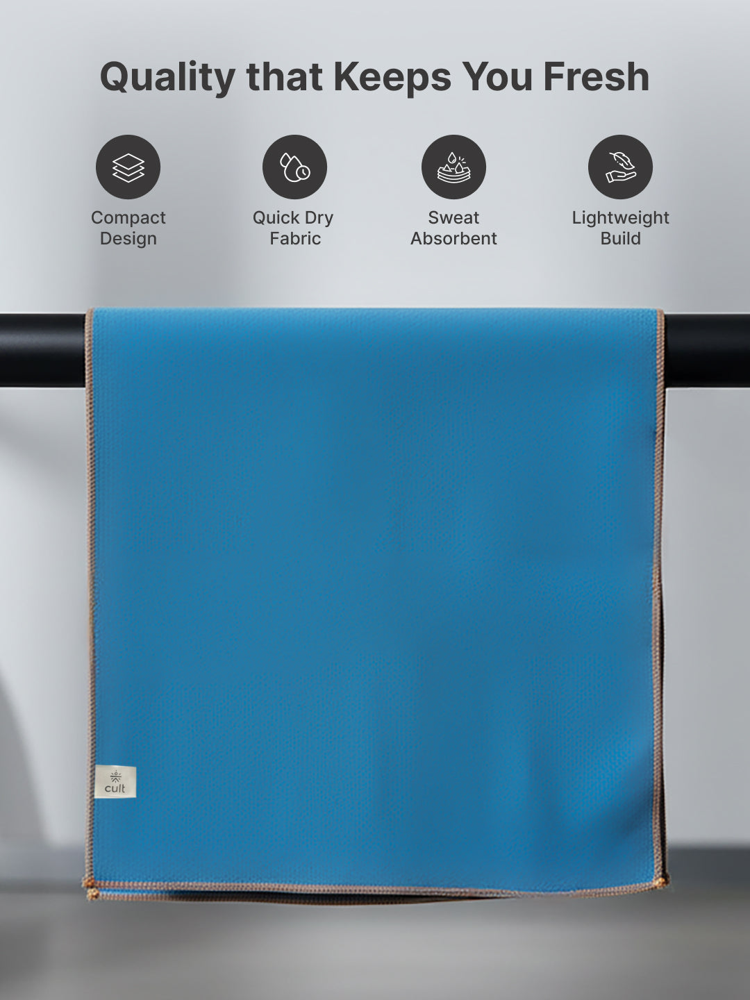 cult Microfiber Gym Towel for Men & Women with Elastic Loop - Large