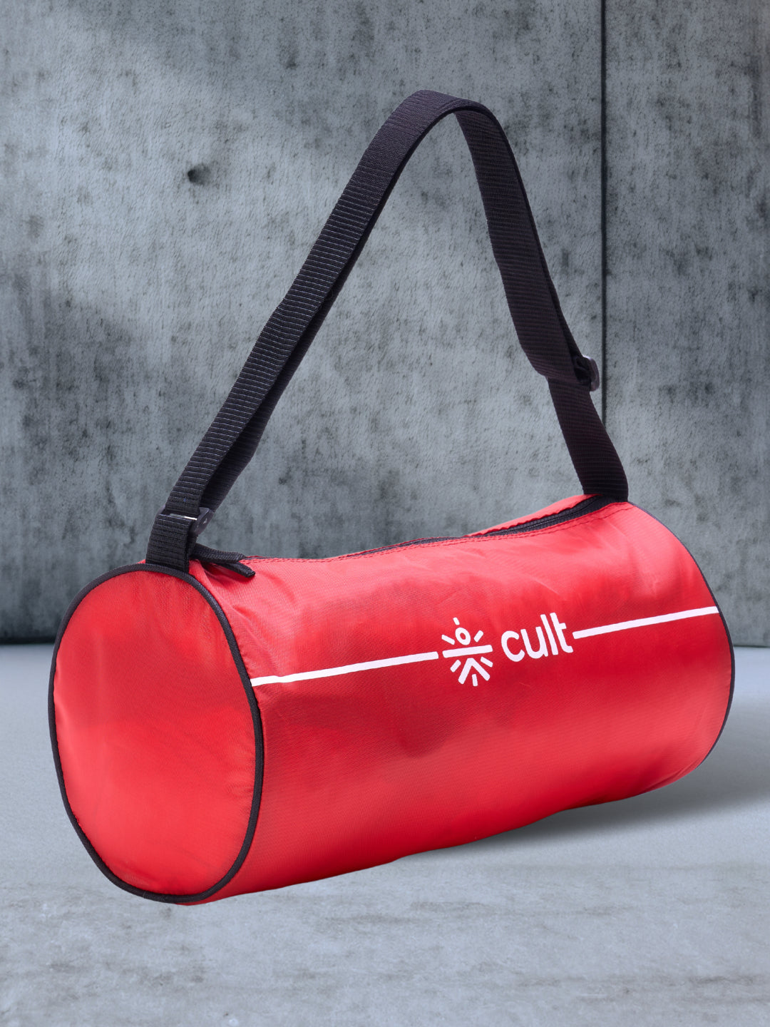 Compact 12L Gym Bag with Shoulder Strap Red & 500ml Shaker Bottle with Mixer Ball Black