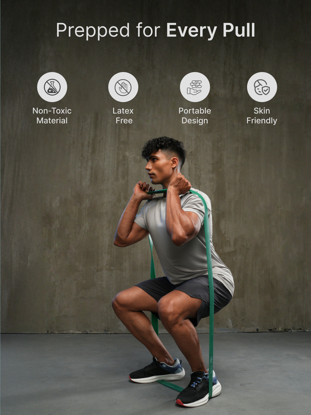 cult Resistance Band for Stretching, Pull Ups, Home Exercise and Gym Workout Stretch for Men & Women Pack of 5 (2-56 Kgs)