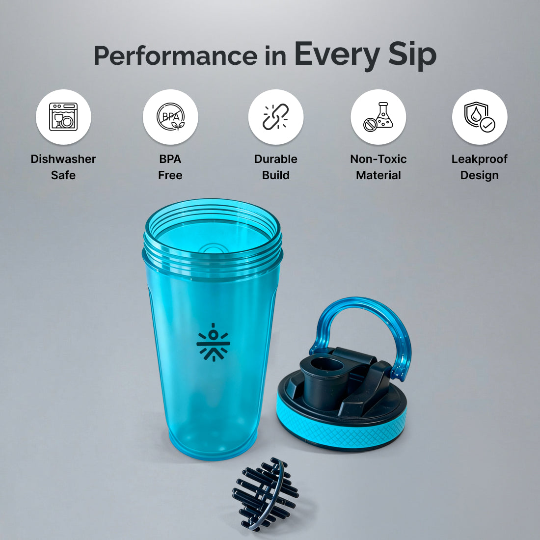 CULT FrostBlend Shaker Bottle 500 ml, BPA-Free Leak-Proof Multipurpose Shaker for Protein & Gym Blue