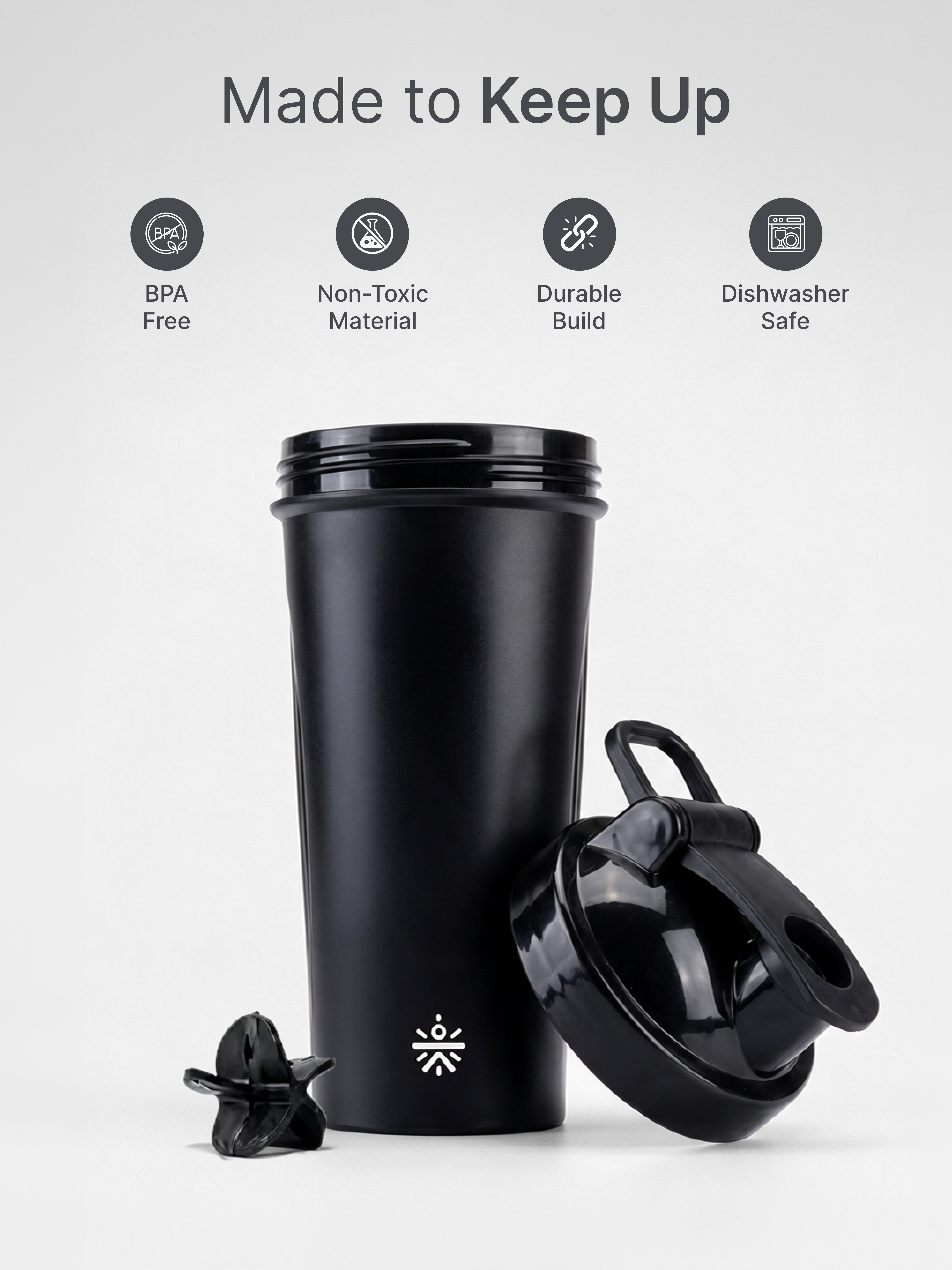 Cult 700ml Shaker Bottle with Blender Ball  Leakproof Protein & Fitness Shaker