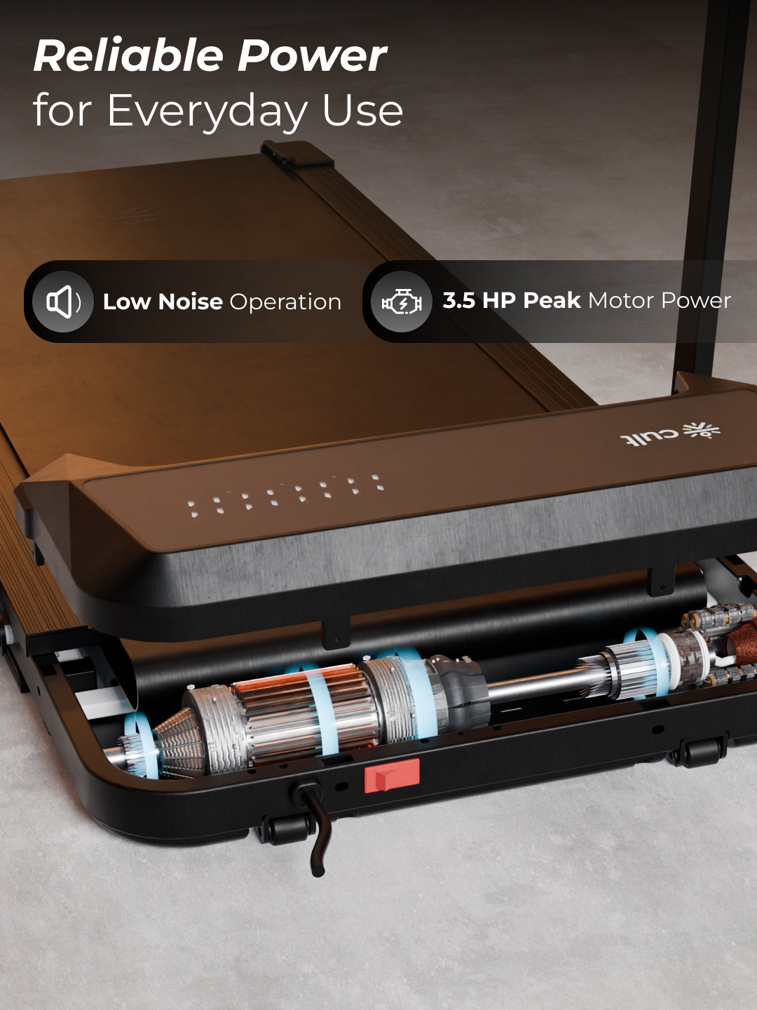 Cult Walking pad Prime 3.5HP Peak DC Motorized Treadmill | Max Speed-10kmph | Max Weight-100kg | Walking Pad for Home Use (with 6 months extended warranty)