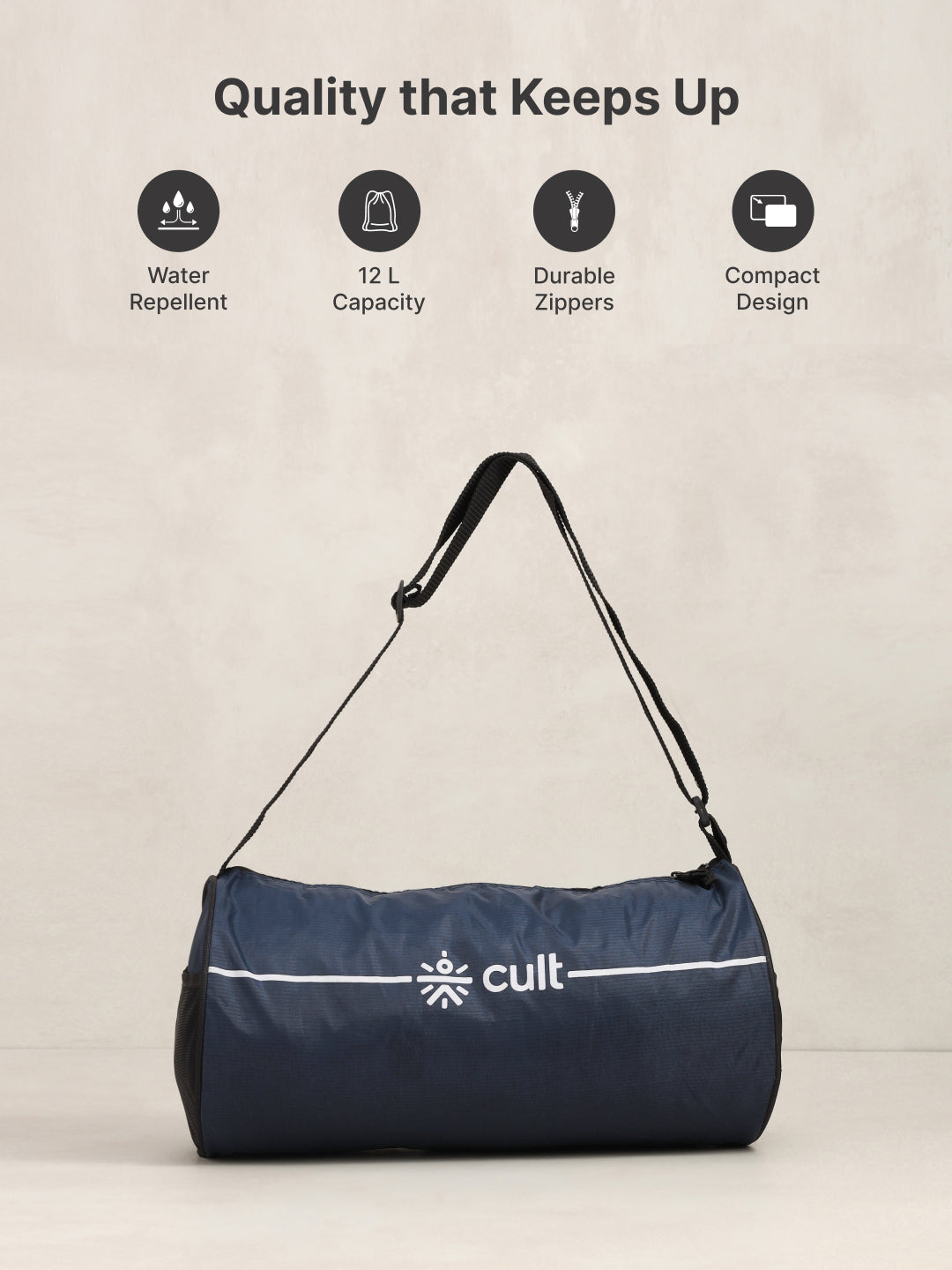 Duffle Bag Unisex Adjustable Strap Mesh pocket Gym & Sport Bag Blue 12 L