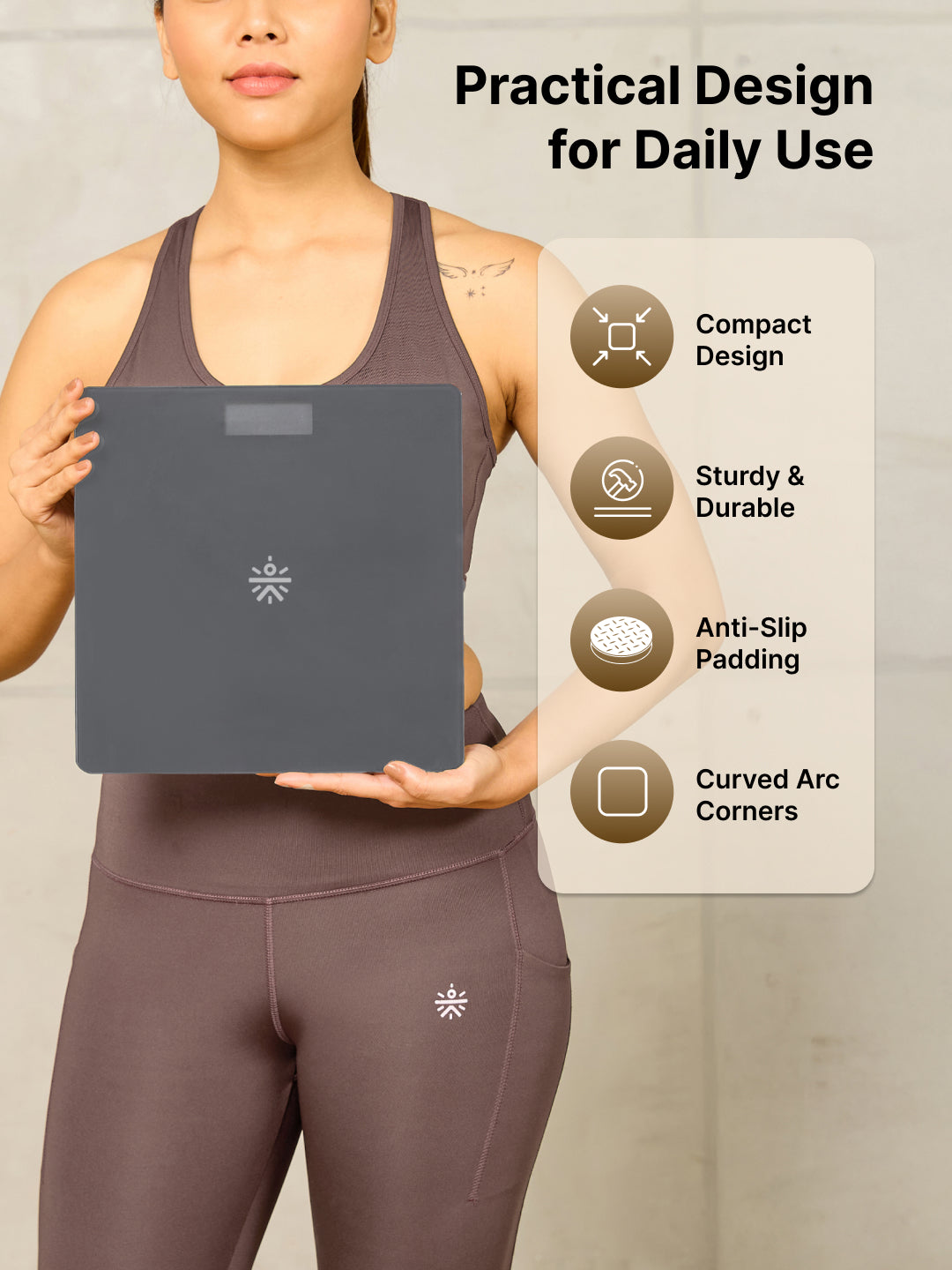 Cult Active body Weighing scale, LCD display, Weight Machine, 180 Kg, Batteries included, Tempered Glass Platform, Ideal for Home Use, Grey