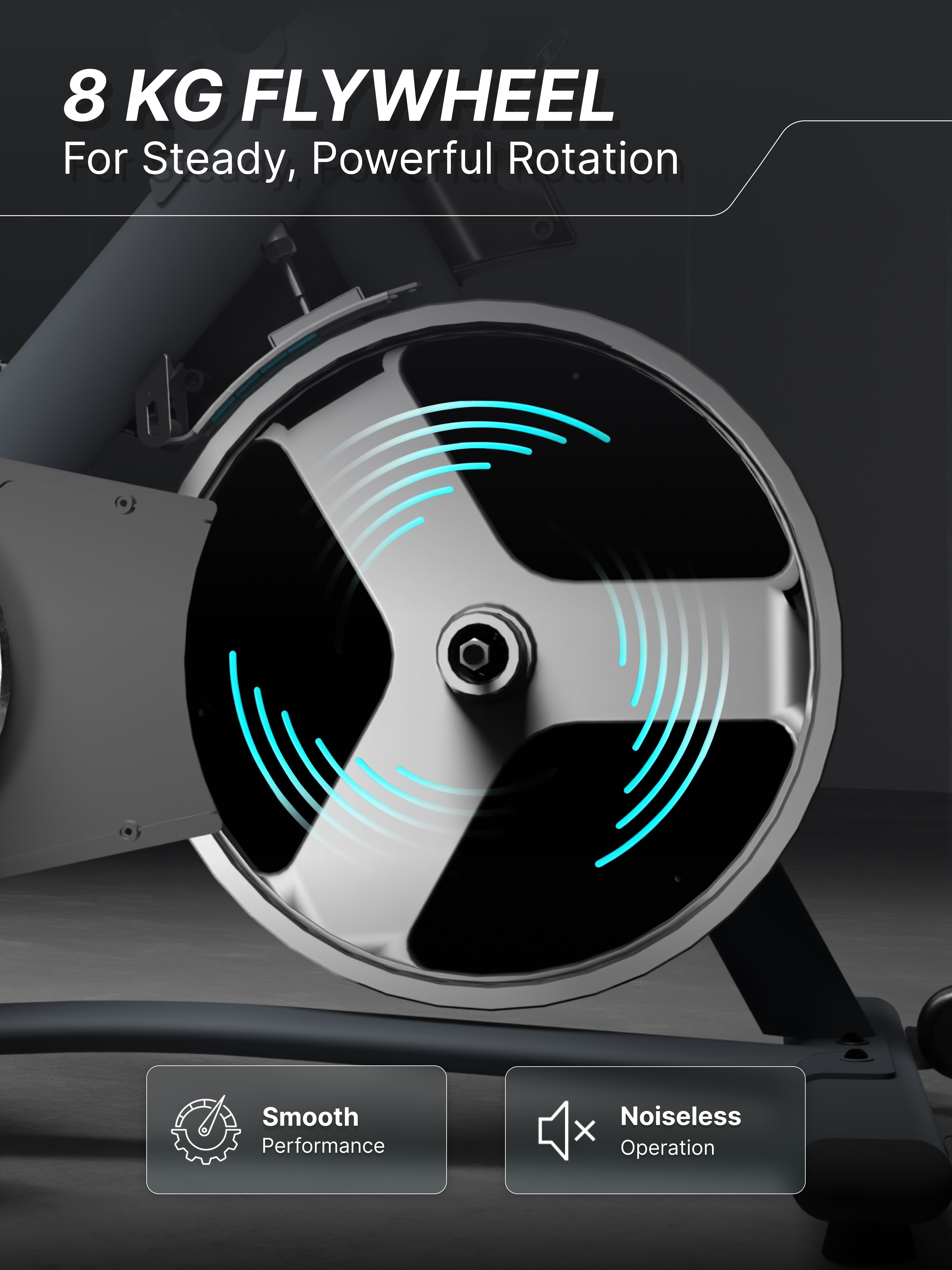 Fitkit by Cult FK7004 Premium Magnetic Spin Bike | 130kg Support | Stepless Resistance & 8kg Flywheel | LCD Display with Heart-Rate Tracking | Tablet Holder | Smooth & Silent Ride for Home Fitness