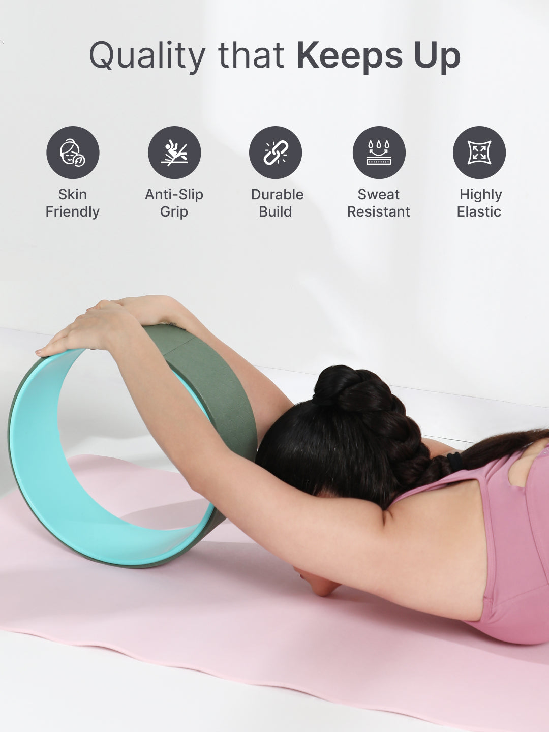 cult Mindful Movement Yoga Kit -Yoga Wheel Green,,Yoga Block Green Pair of 2 & Yoga Knee Pad Green