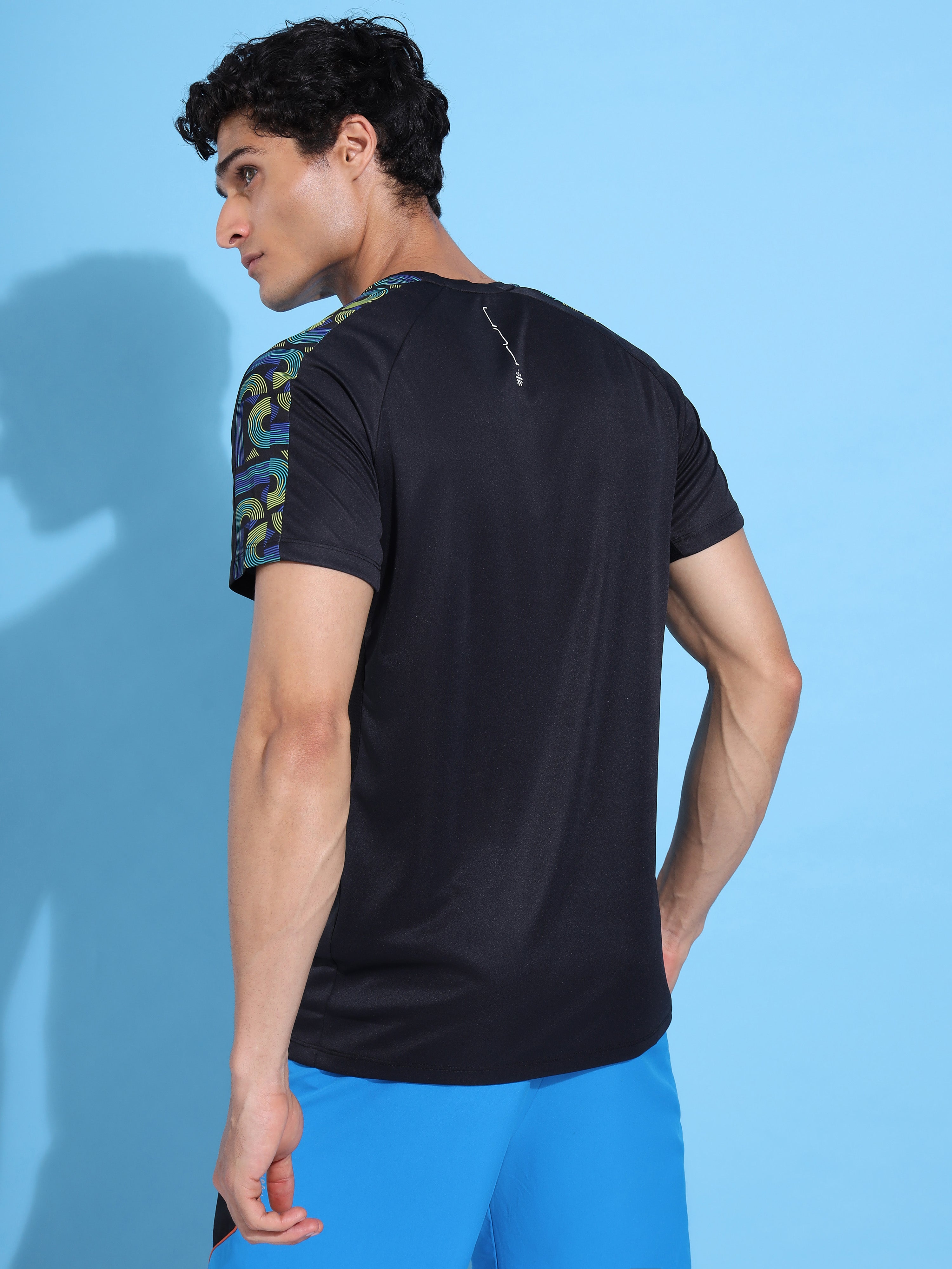 Panelled T-shirt with Sleeve Taping
