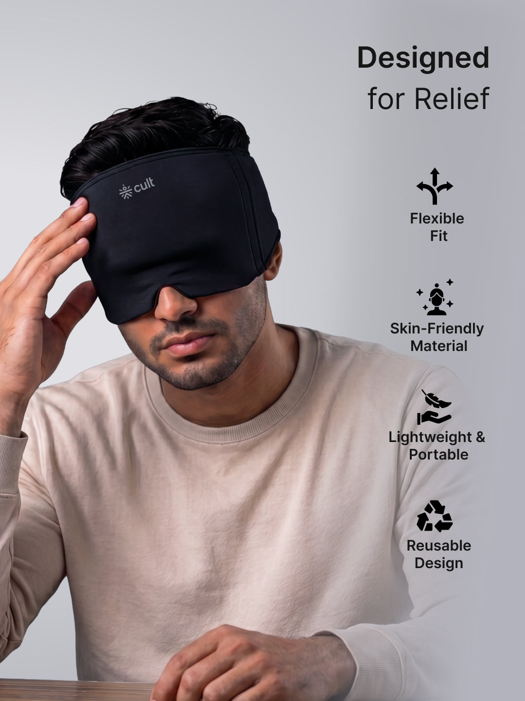 Cult Migraine Relief Cap Hot and Cold Gel Therapy Head Wrap for Migraines, Headaches, Sinus Pressure and Stress Relief