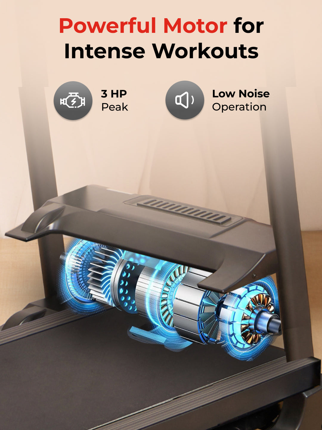 FT98Steel 3HP Treadmill | 3-Level Manual-Incline | Max Speed-12.8kmph | Max Weight-100kg (with 6 months extended warranty)