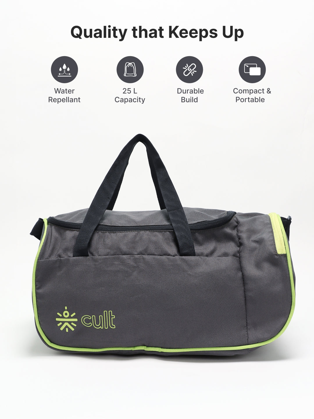 Foldable Duffle Bag 25L with Adjustable Strap Olive