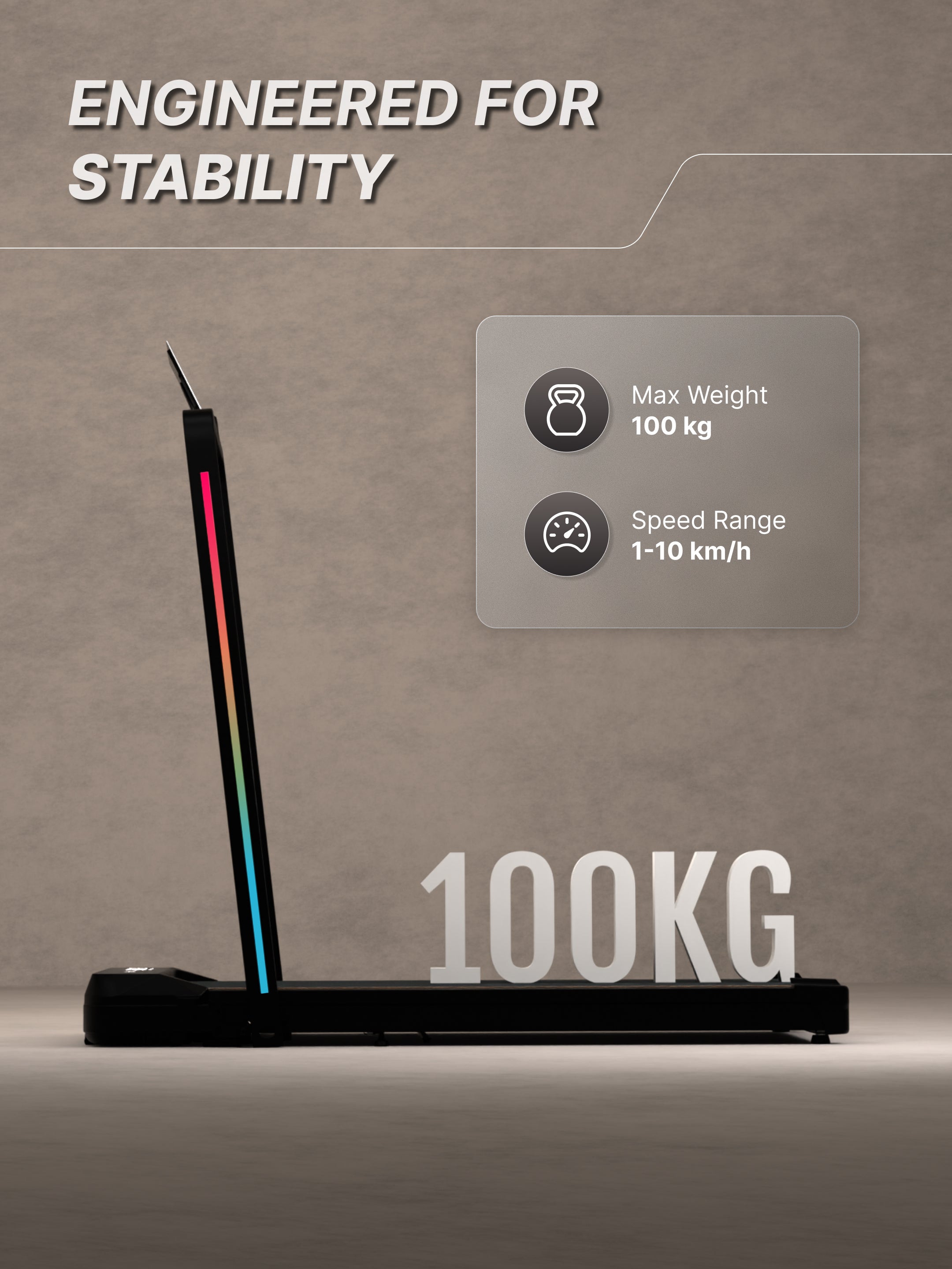 Cult Walking pad 3.5HP Peak DC Motorized Treadmill | Max Speed-10kmph | Max Weight-100kg | Walking Pad for Home Use (with 6 months extended warranty)