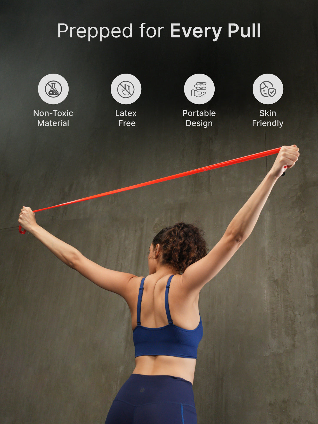 cult Resistance Band for Stretching, Pull Ups, Home Exercise and Gym Workout Stretch for Men & Women Red (7-15kgs Resistance)