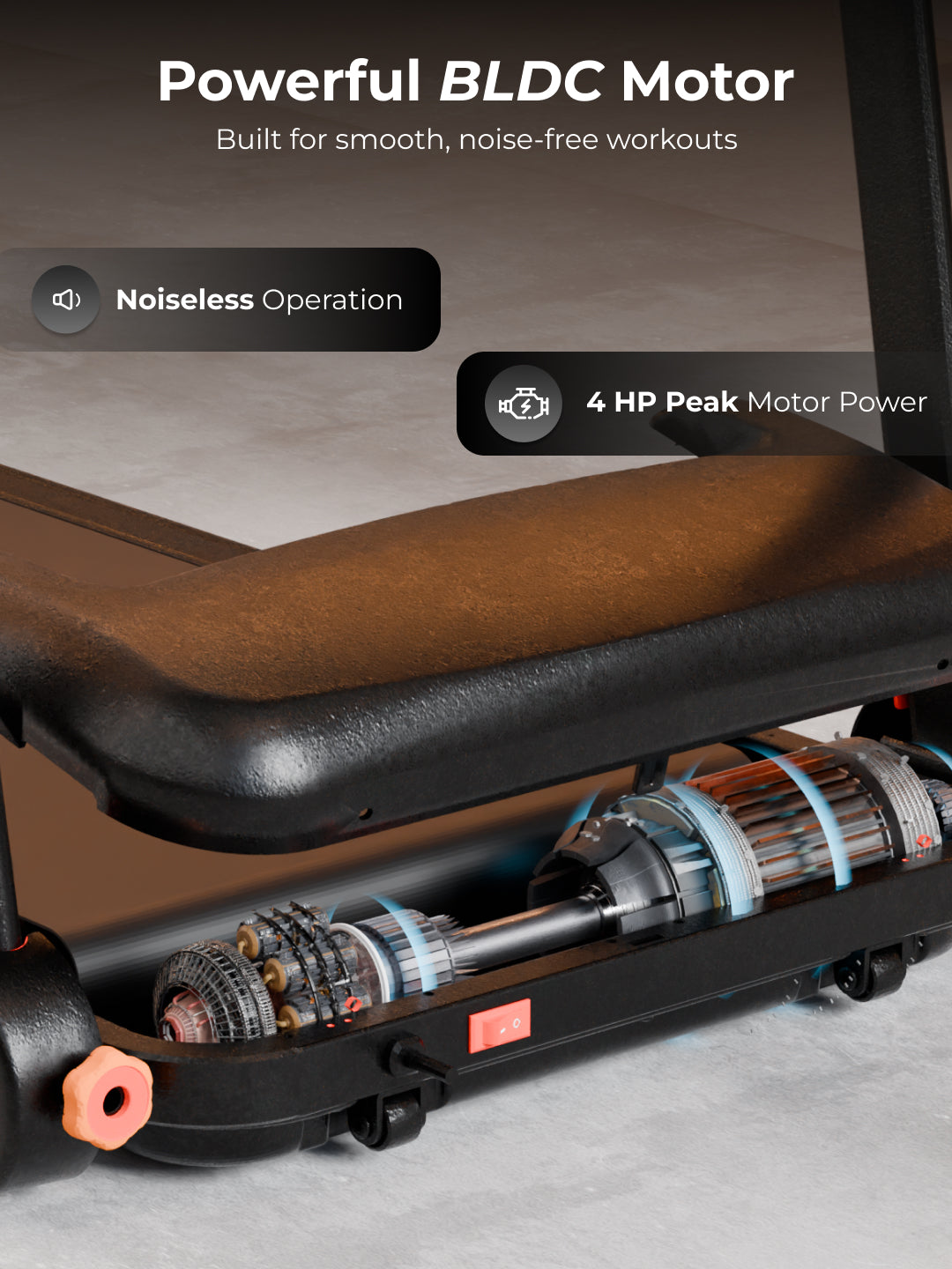 FITKIT by Cult FT98Carbon BLDC Motorized Treadmill (4HP Peak) | 100Kg Max Weight Capacity for Home Gym Equipment