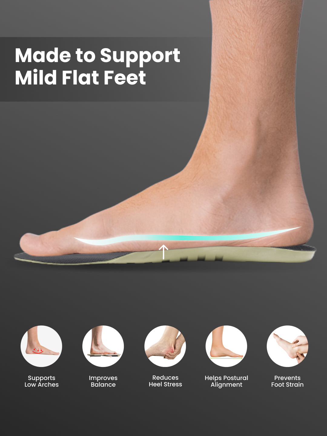 cult Men's Mild Flat Feet- Arch Pro Insoles