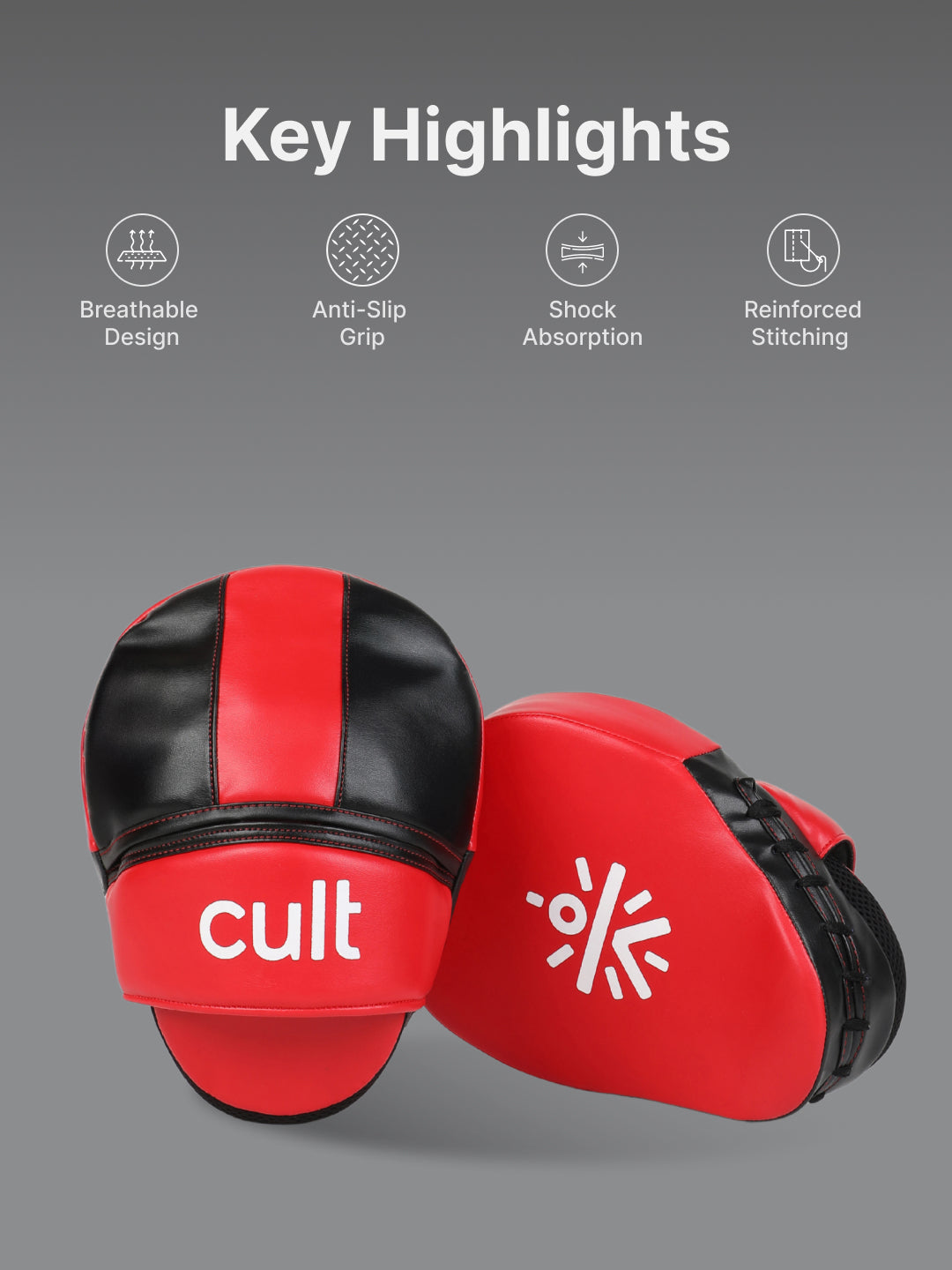 cult Boxing Focus Pad Unisex Black Red