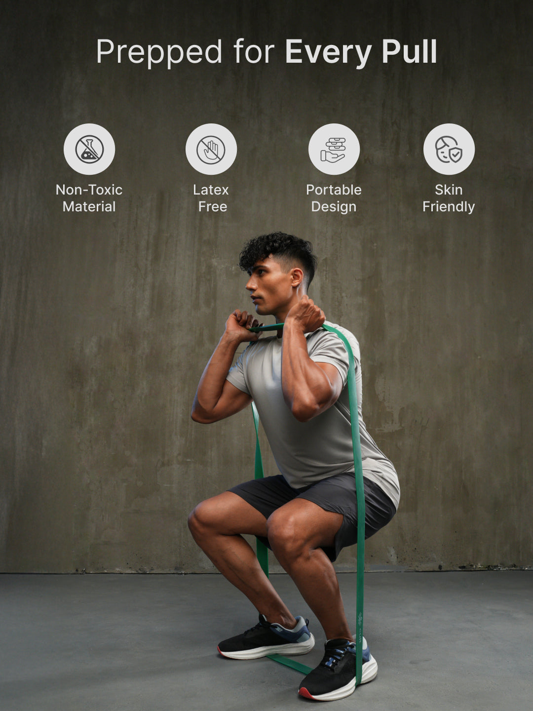 cult Resistance Band for Stretching, Pull Ups, Home Exercise and Gym Workout Stretch for Men & Women Green(22-56kgs Resistance)