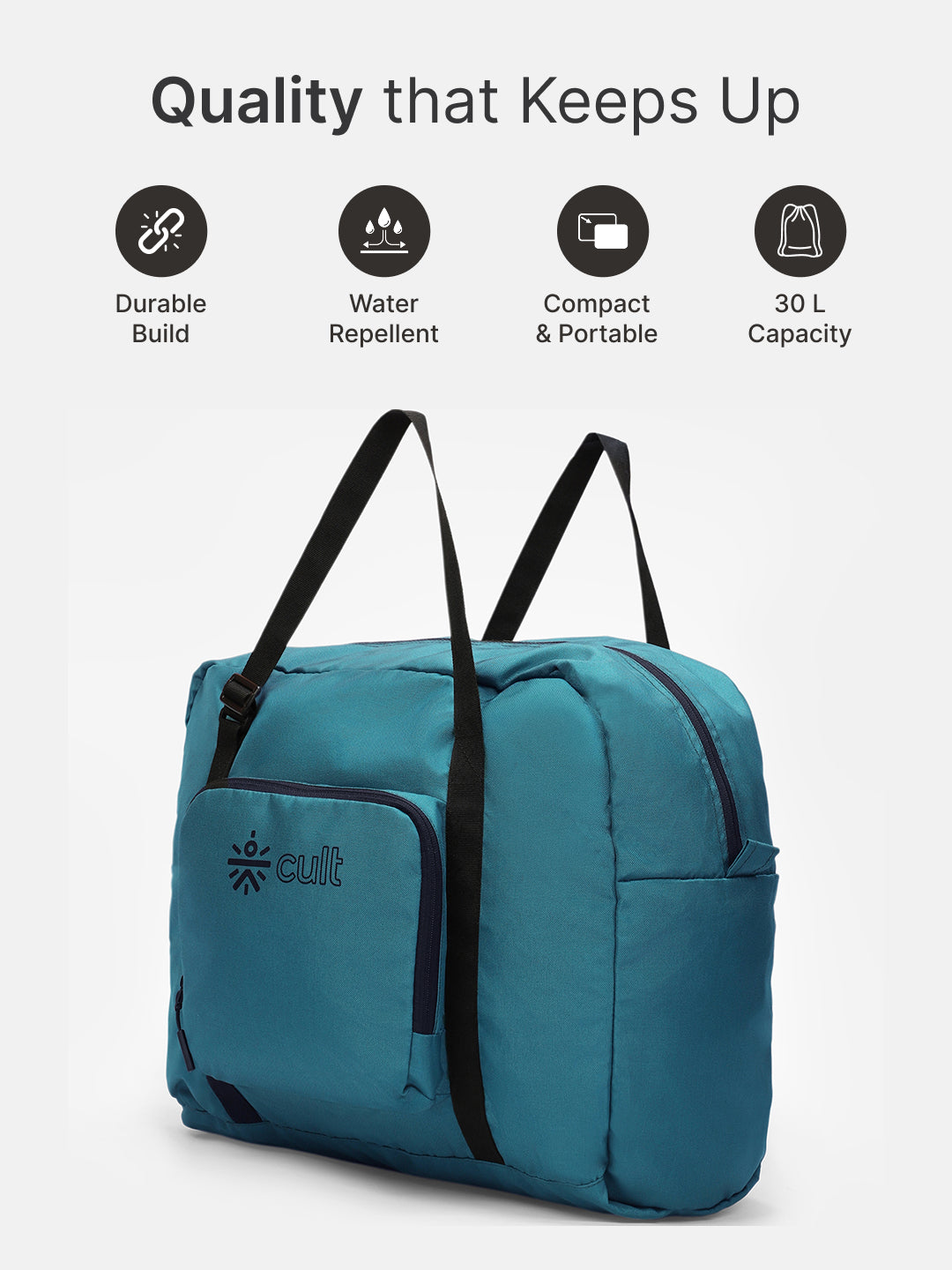 cult Foldable Duffle Bag  30L Teal