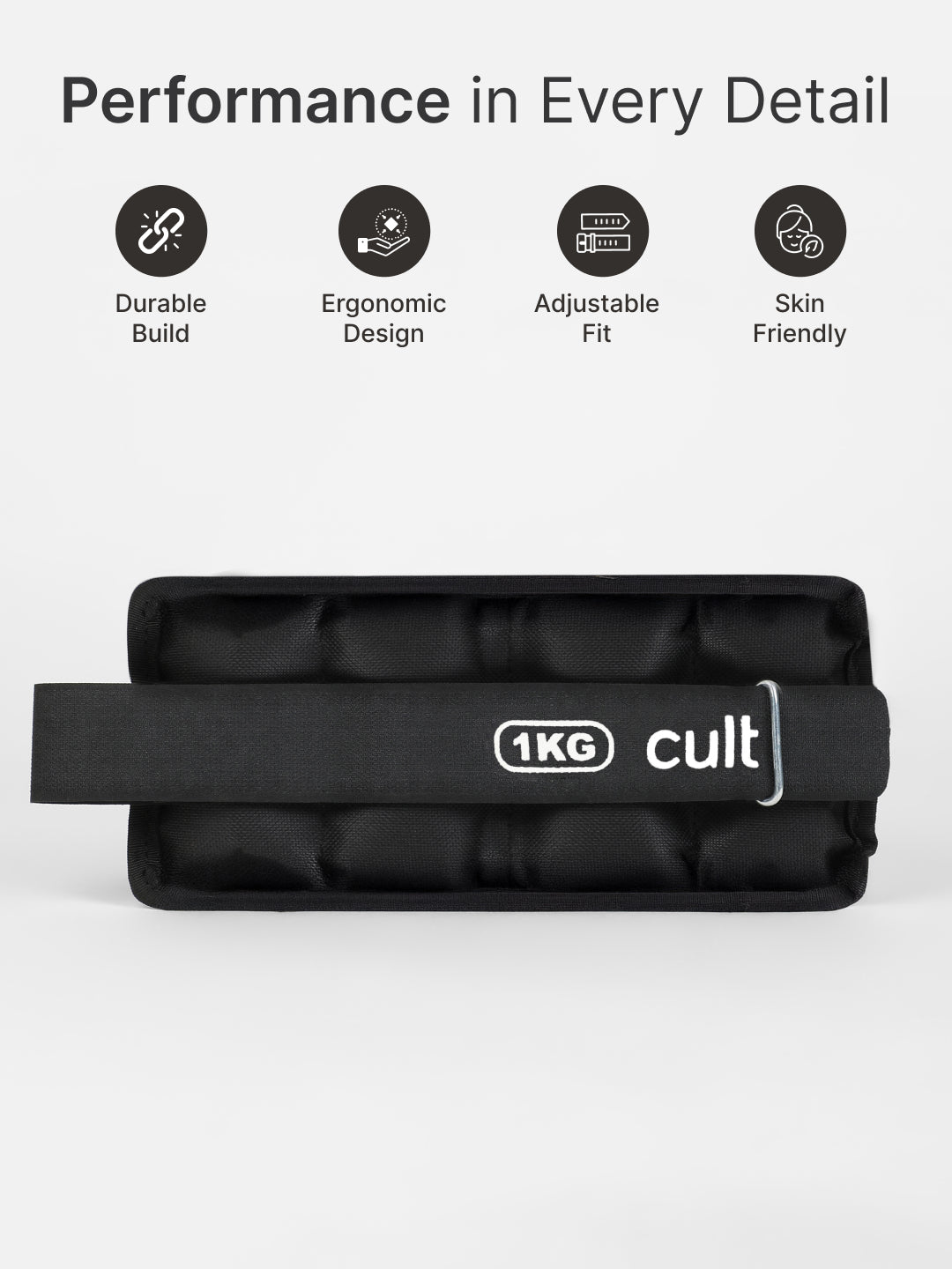 cult Ankle Weight Black Pair of 2 (1 kg each)
