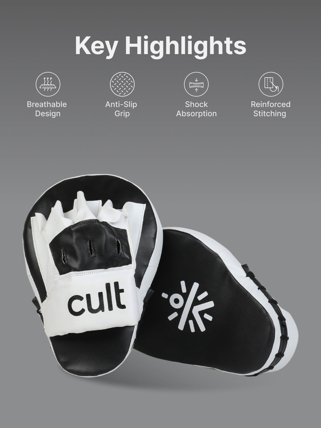 cult Boxing Focus Pad Unisex Black White