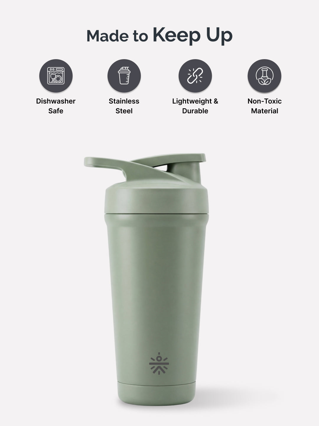 Cult Green Steel Shaker Bottle 700 ml with Bottom Opener – Leakproof & Built for Performance