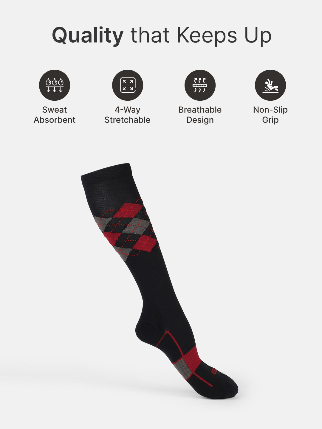 Sports Knee Length Pack of 2 Navy & Black Patterned Terry Men's Socks