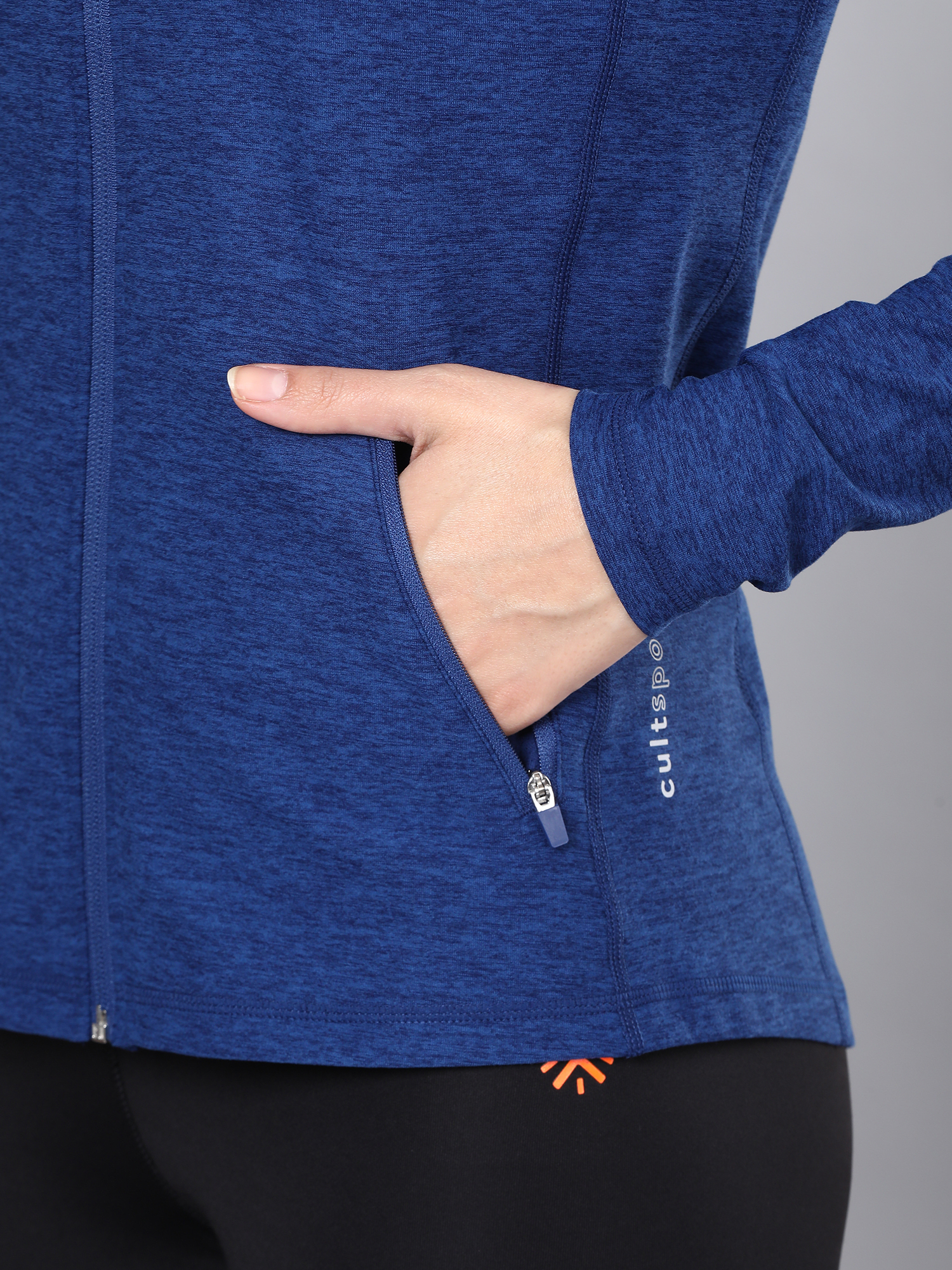 Vital Emerge Blue Zip Through Hoodie Sweatshirt