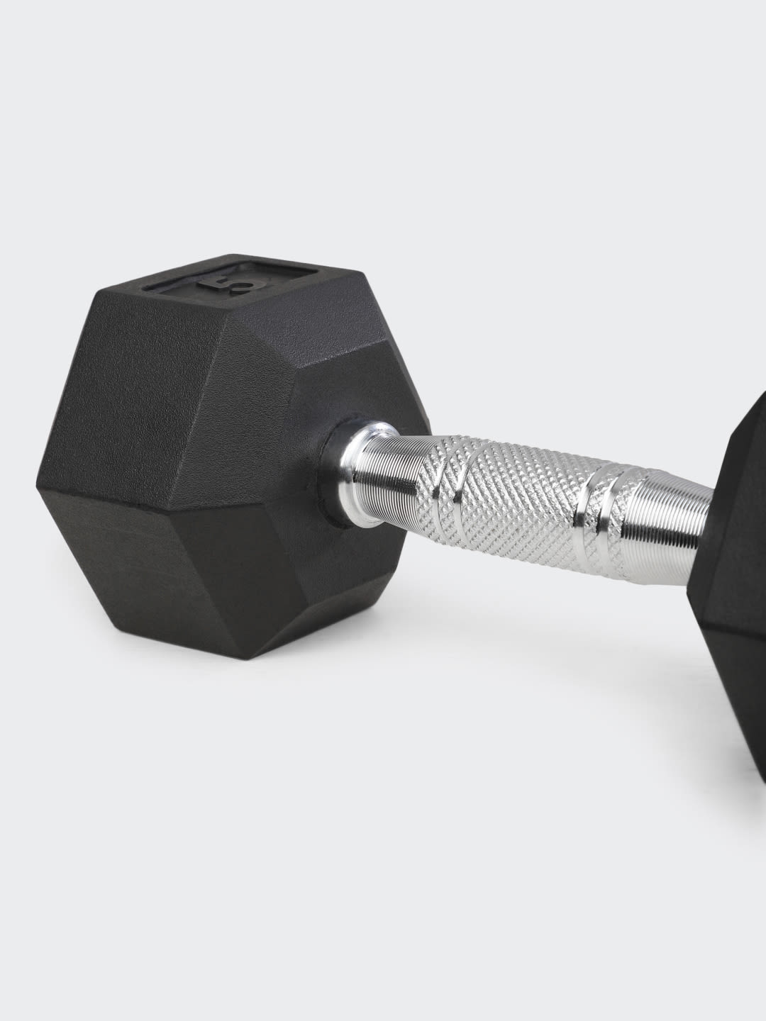 5kgx2 Hex Dumbbell | For Home Gym Exercises | Rubber coated with Chrome Handles | Black. (6 Months extended Warranty only on Cultsport.com)