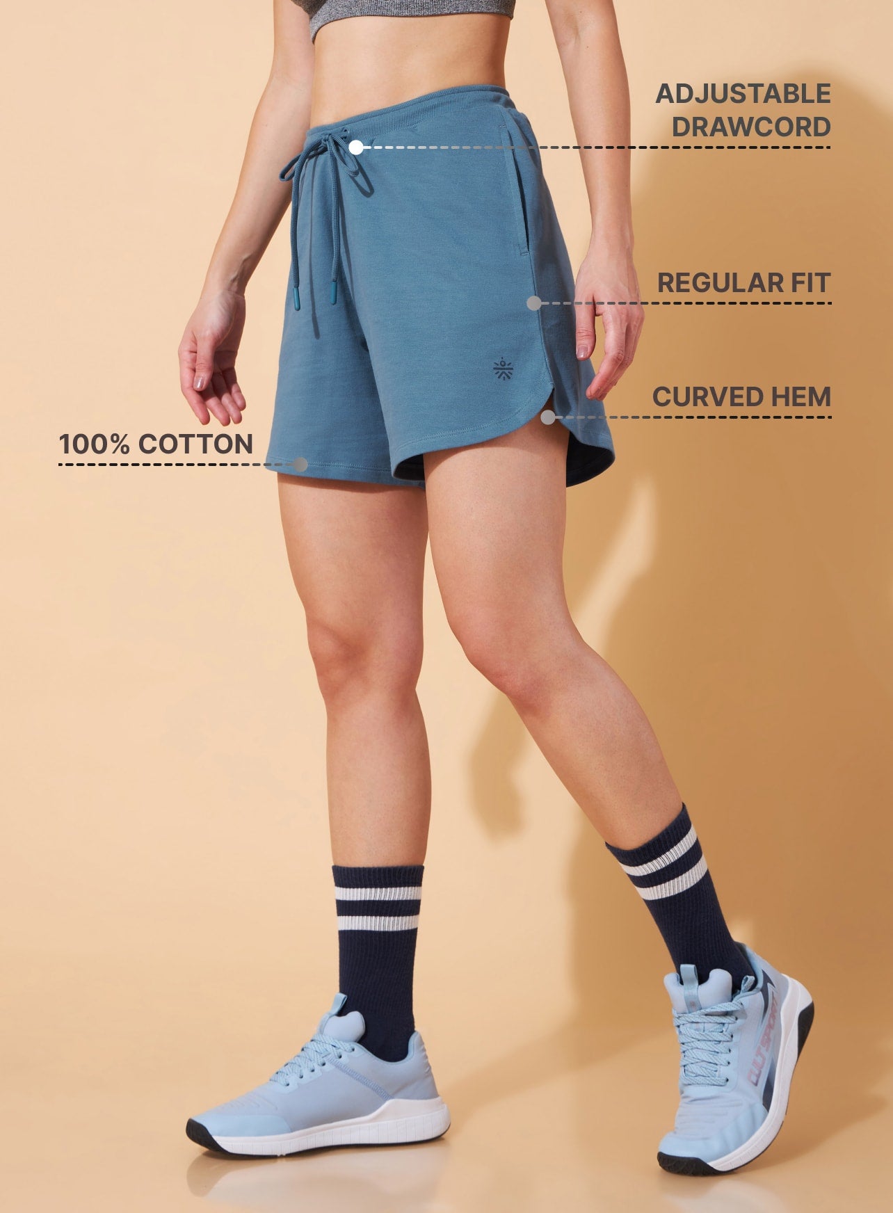 Women Leisure Shorts - Blue
