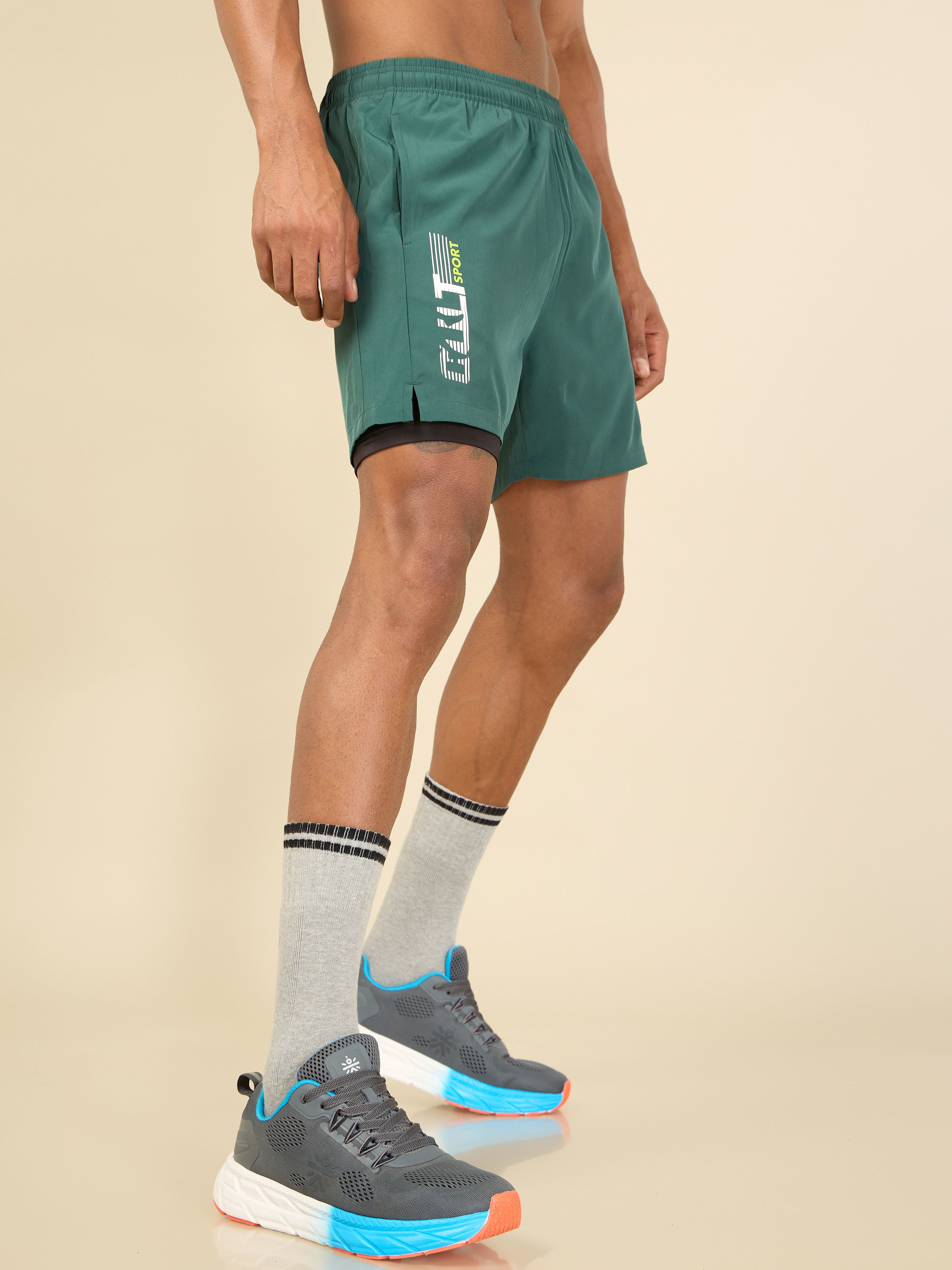 Solid Performance Shorts with Inner Tights