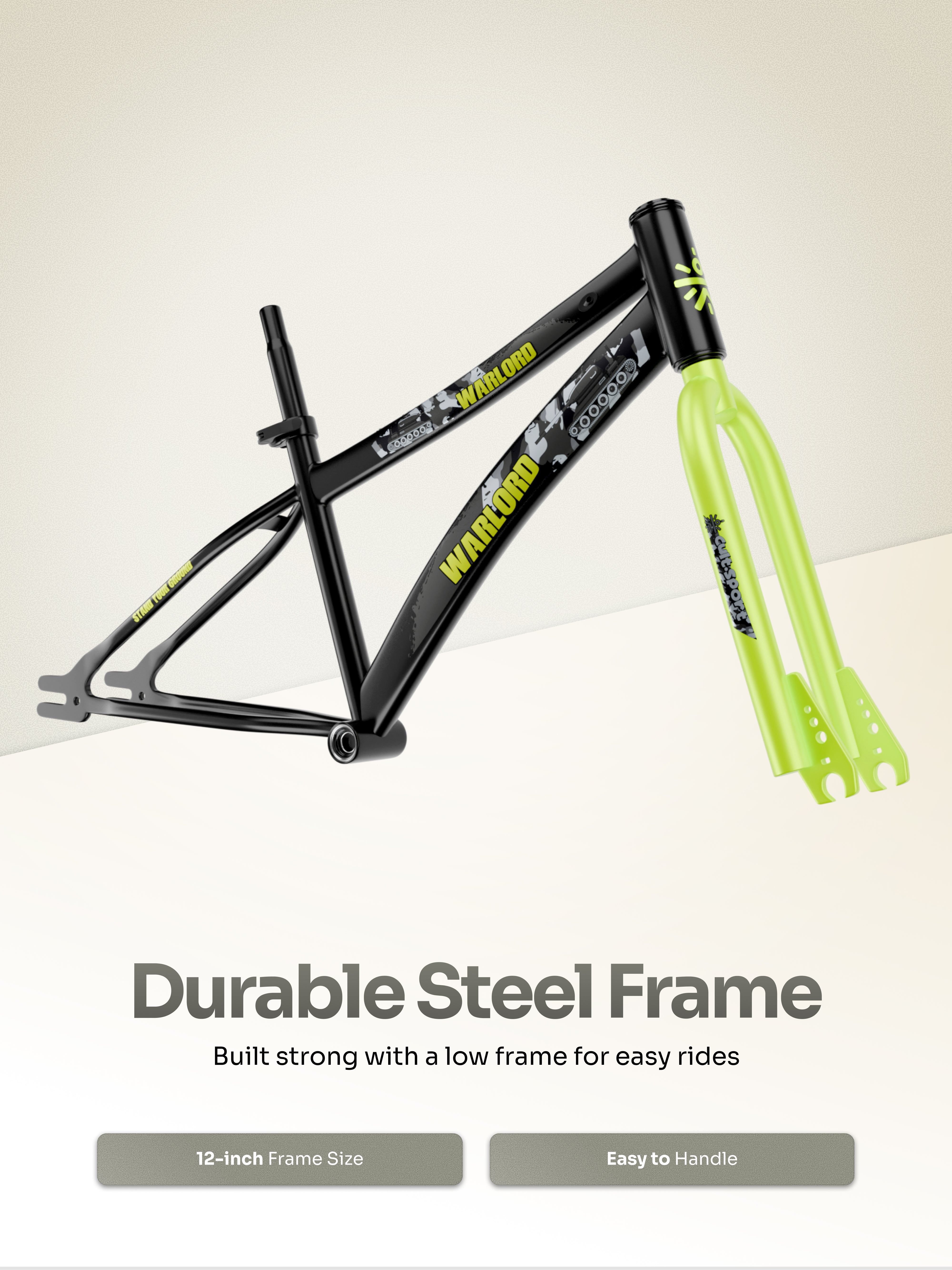 Warlord 20T Steel Frame Kids Bike Black