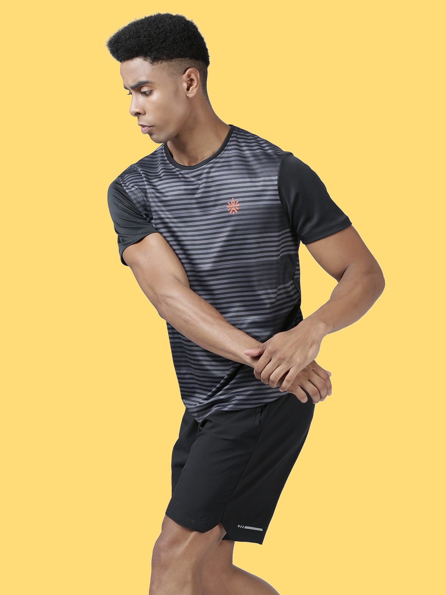 Neo Stripe Black Gym Tee