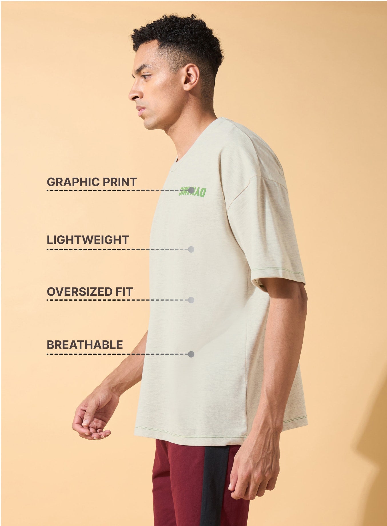 Dynamic Reverse Print Oversized T-shirt