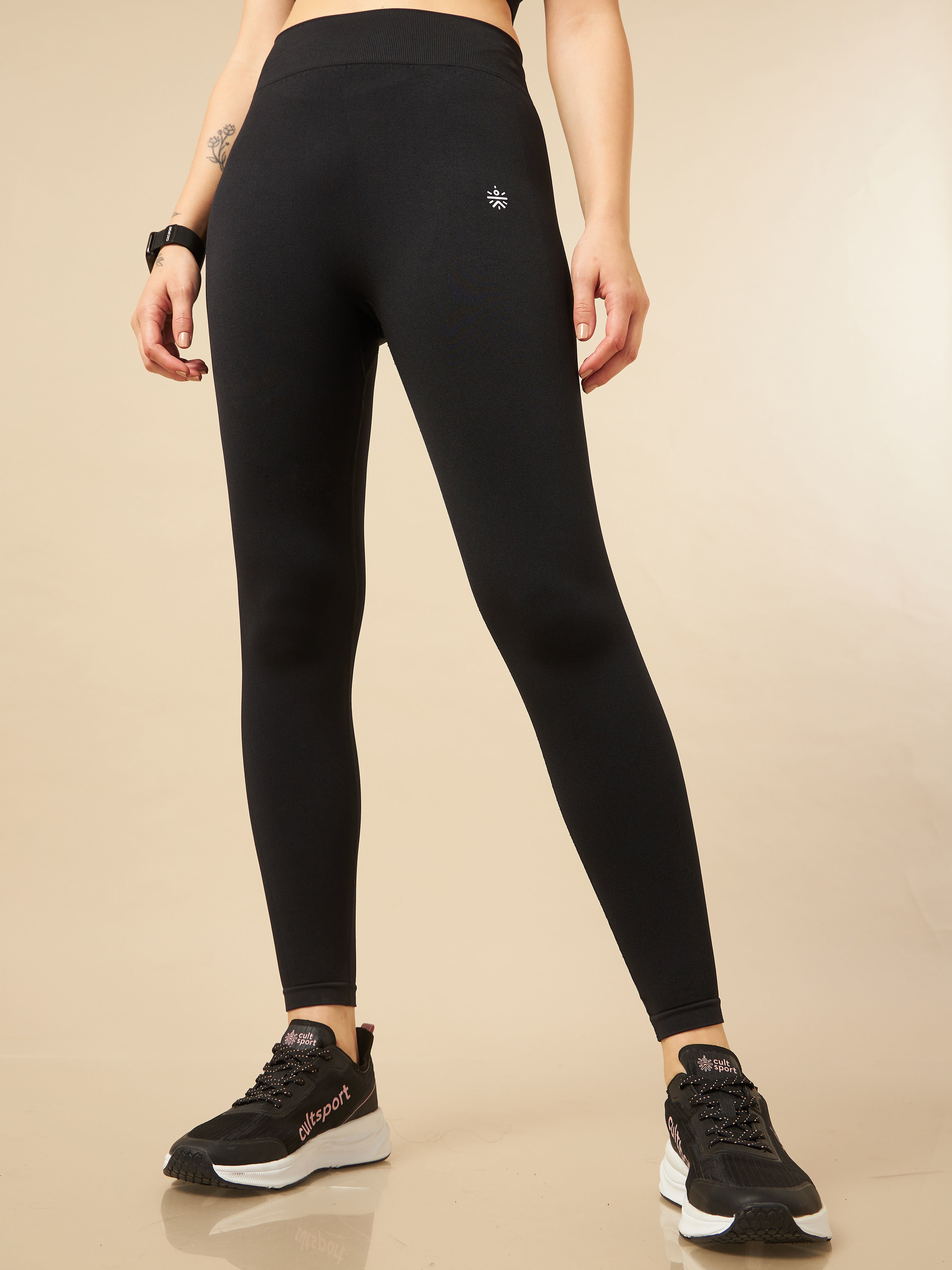 Black Seamless Sports Tights