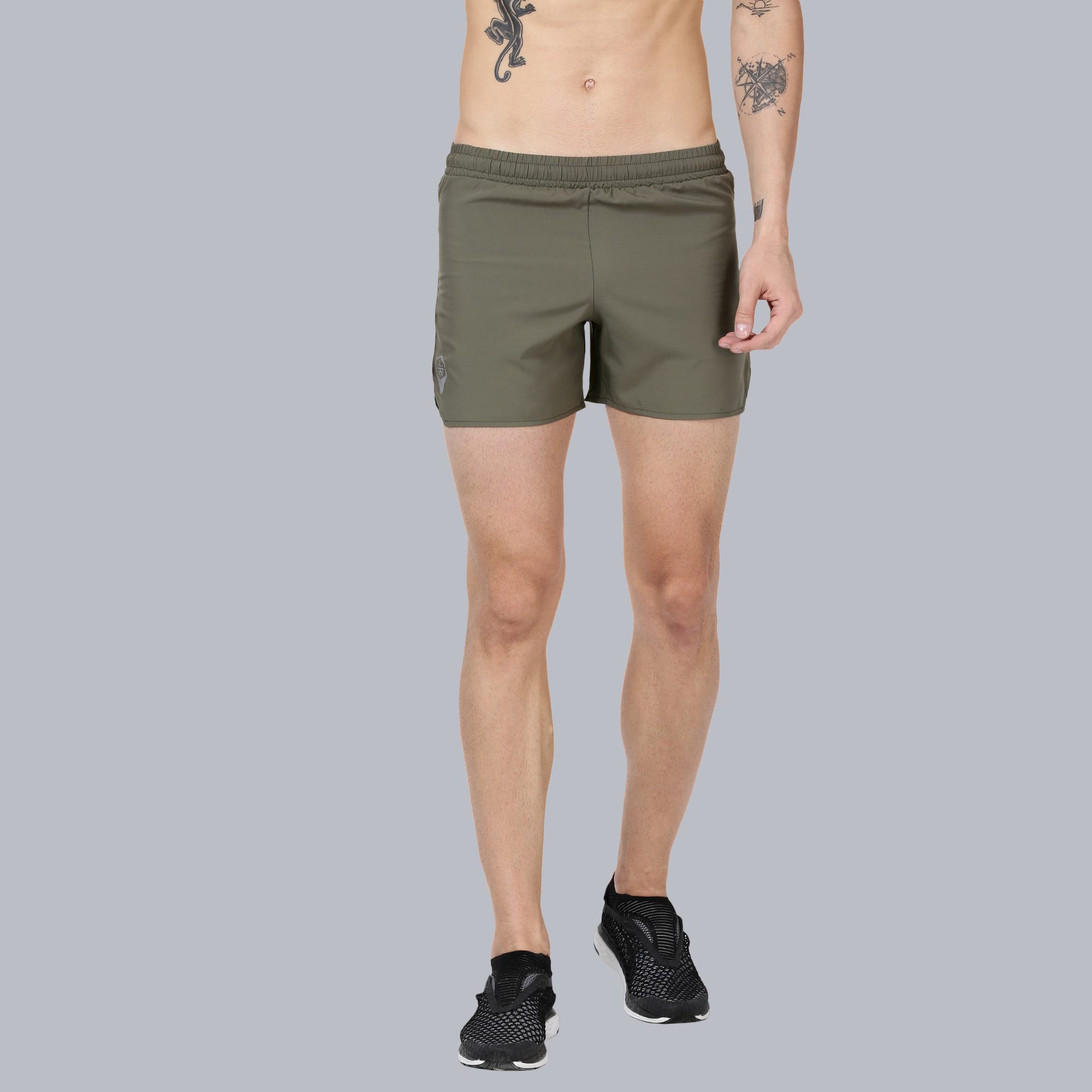 Vitals Bolt Khaki Running Shorts